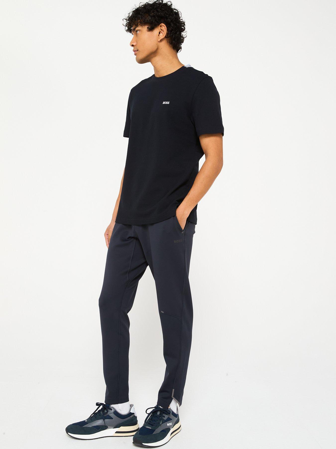  image of boss-hicon-active-stretch-tapered-joggers-navy