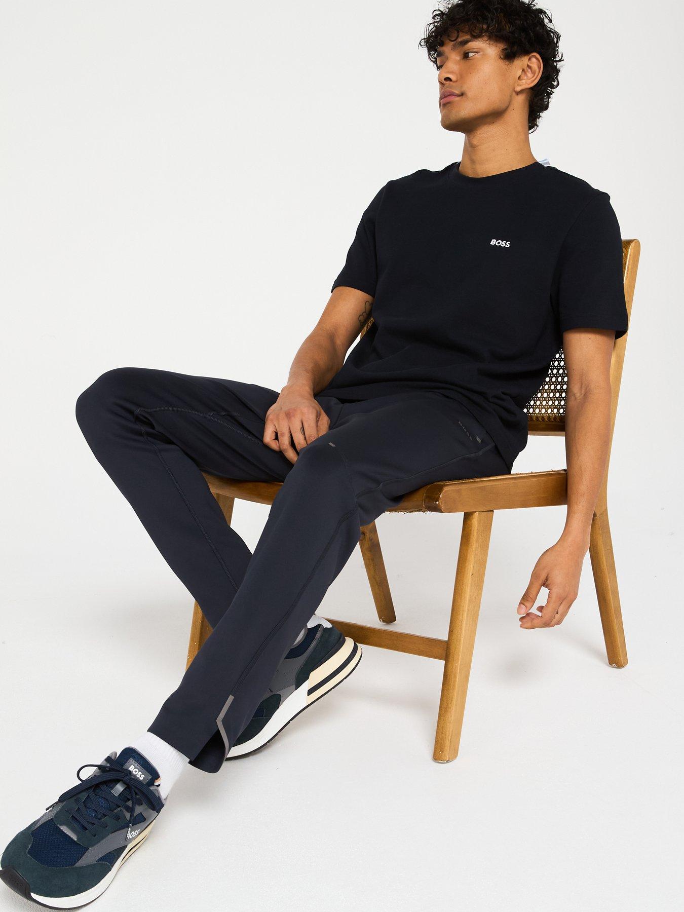  image of boss-hicon-active-stretch-tapered-joggers-navy