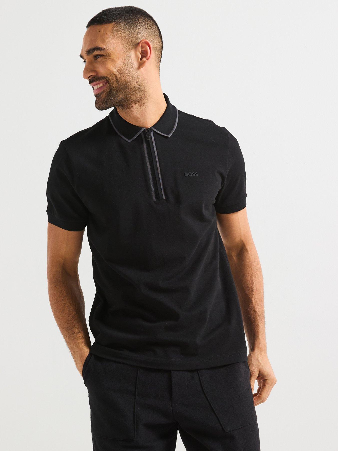 undefined Paddy Tape Regular Fit All Over Print Polo Shirt- Black