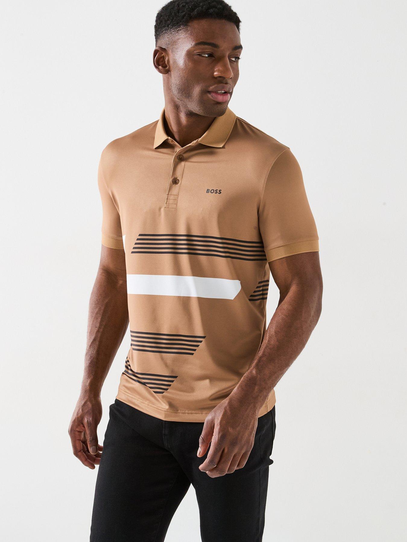 undefined Paddy Tape Corporate Print Regular Fit Polo Shirt - Beige