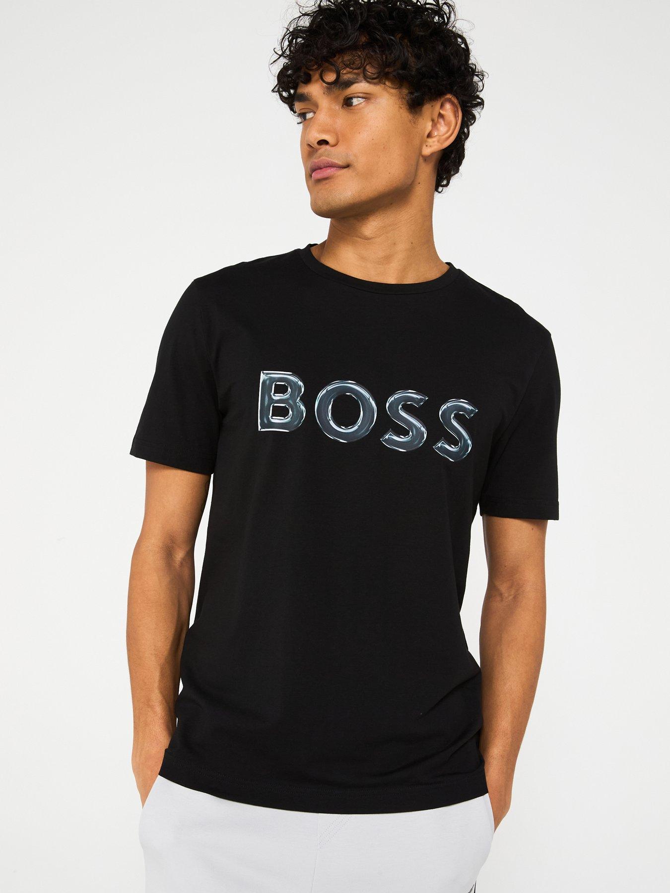  image of boss-tee-logo-regular-fit-logo-t-shirt--black