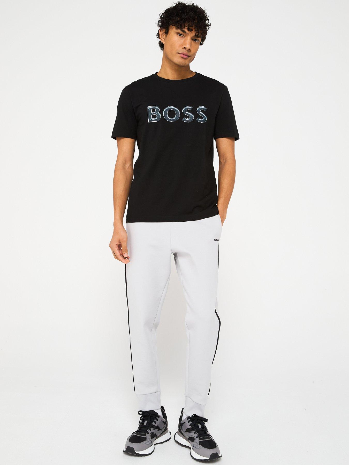  image of boss-tee-logo-regular-fit-logo-t-shirt--black