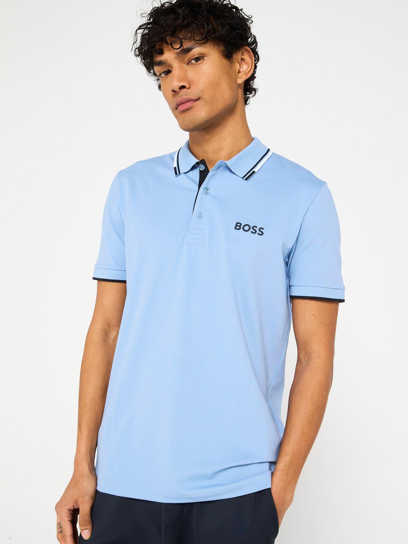  image of boss-paddy-pro-regular-fit-tipping-polo-shirt-light-blue