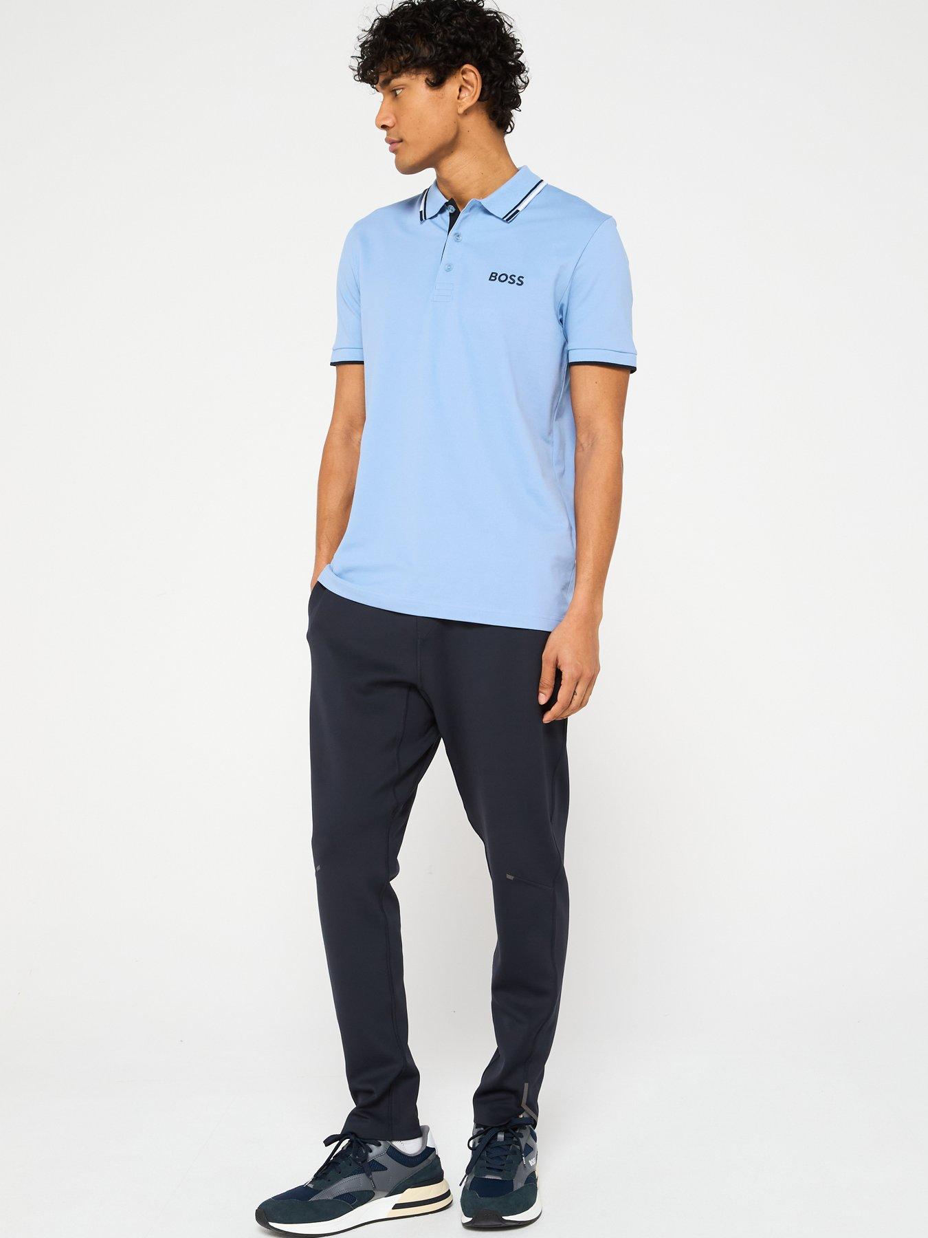  image of boss-paddy-pro-regular-fit-tipping-polo-shirt-light-blue