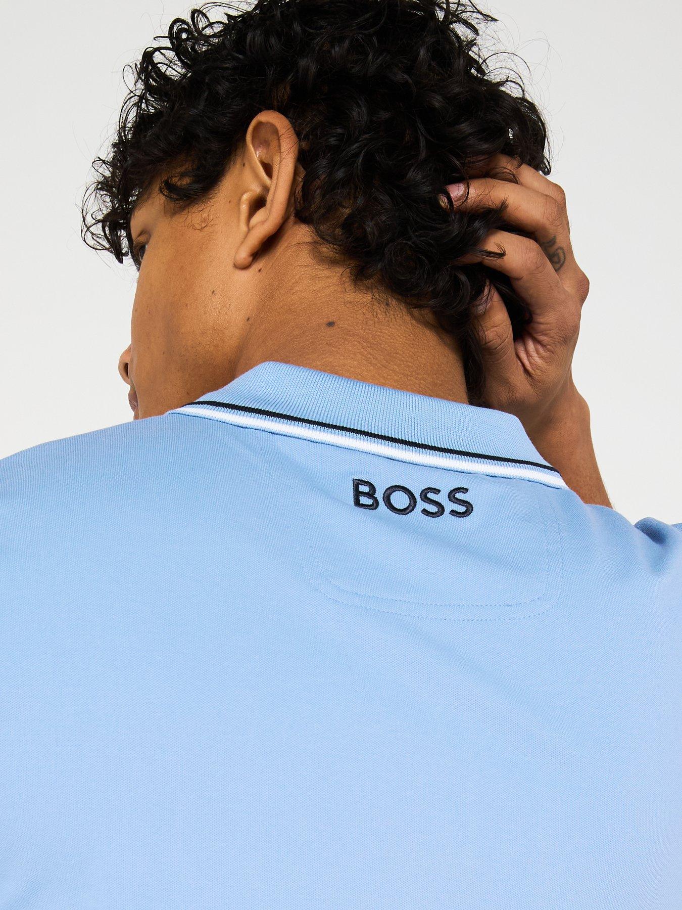  image of boss-paddy-pro-regular-fit-tipping-polo-shirt-light-blue