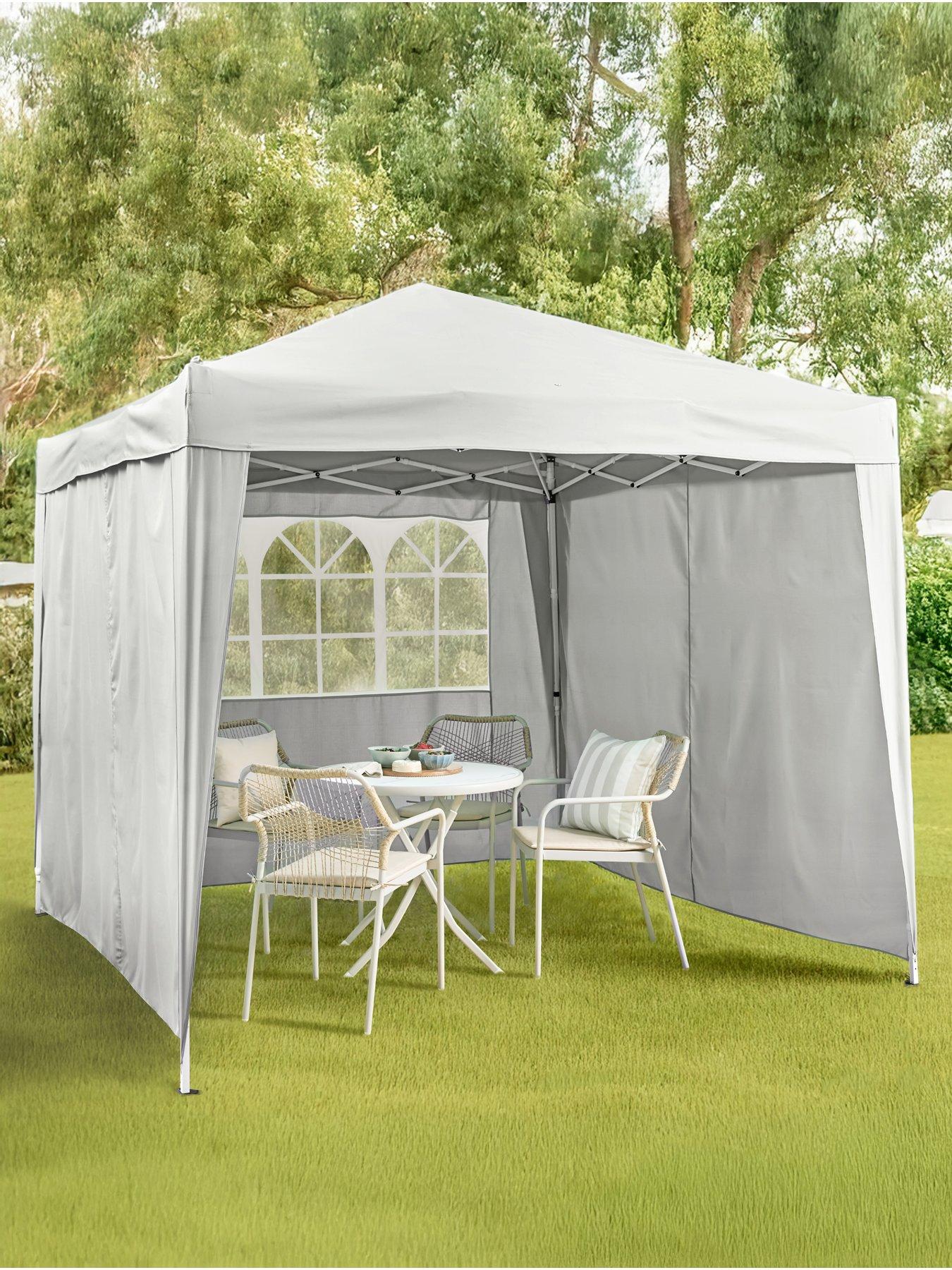The Very Collection 2.5 X 2.5M Pop Up Gazebo With 3 Piece Side Panels -Grey