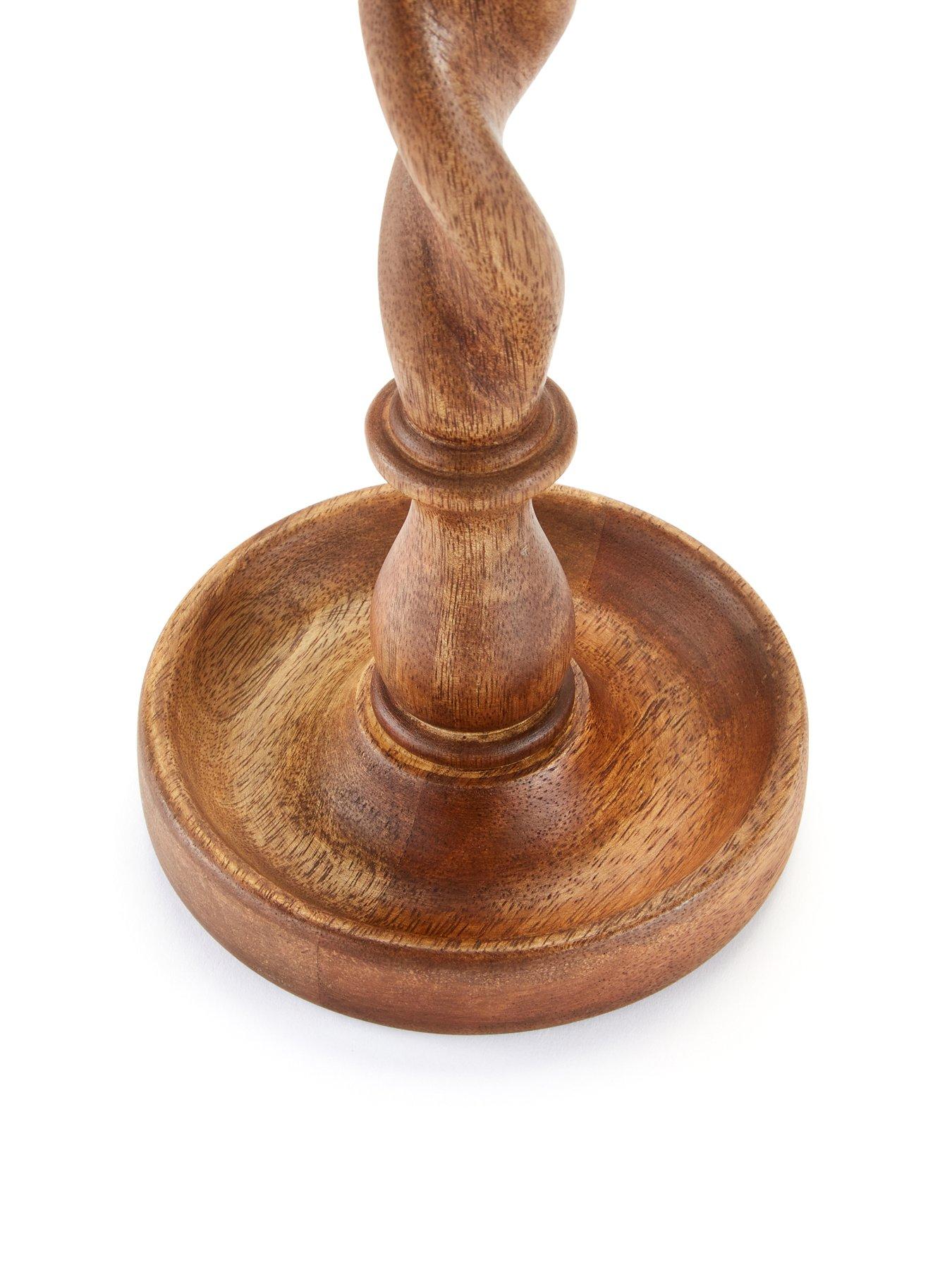 Image 5 of 6 of The Very Collection Set of 2 Twist Wooden Candlestick Holders