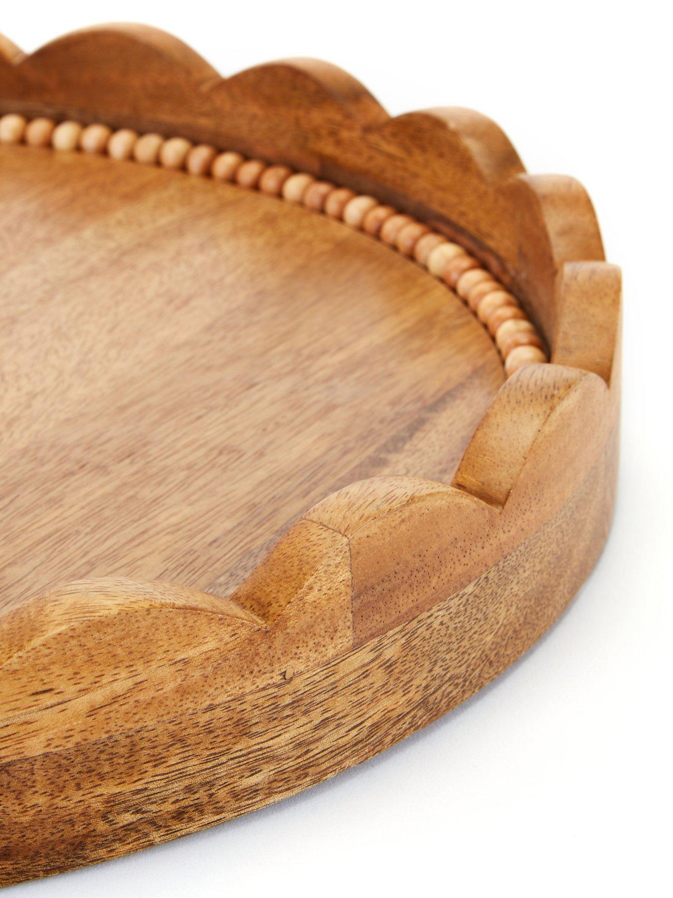 Image 3 of 4 of The Very Collection Rustic Scallop Wooden Tray