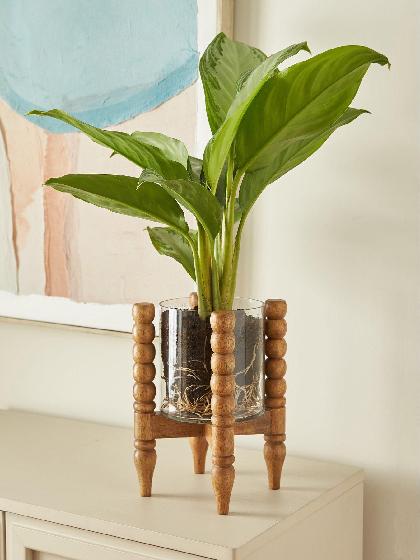 undefined Rustic Harmony Bobbin Stand with Glass Planter