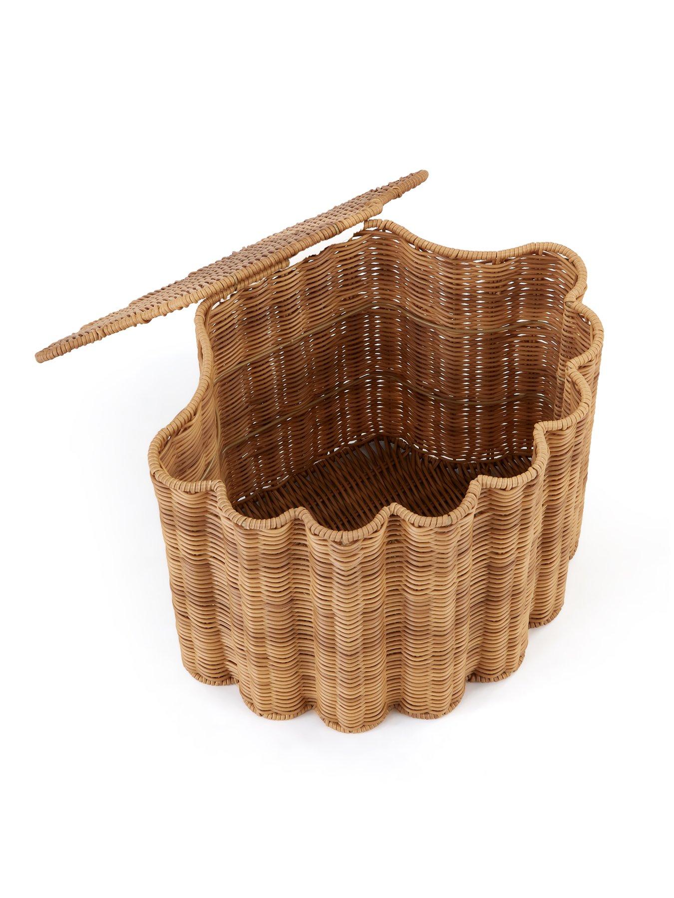  image of very-home-scalloped-basket-with-lid