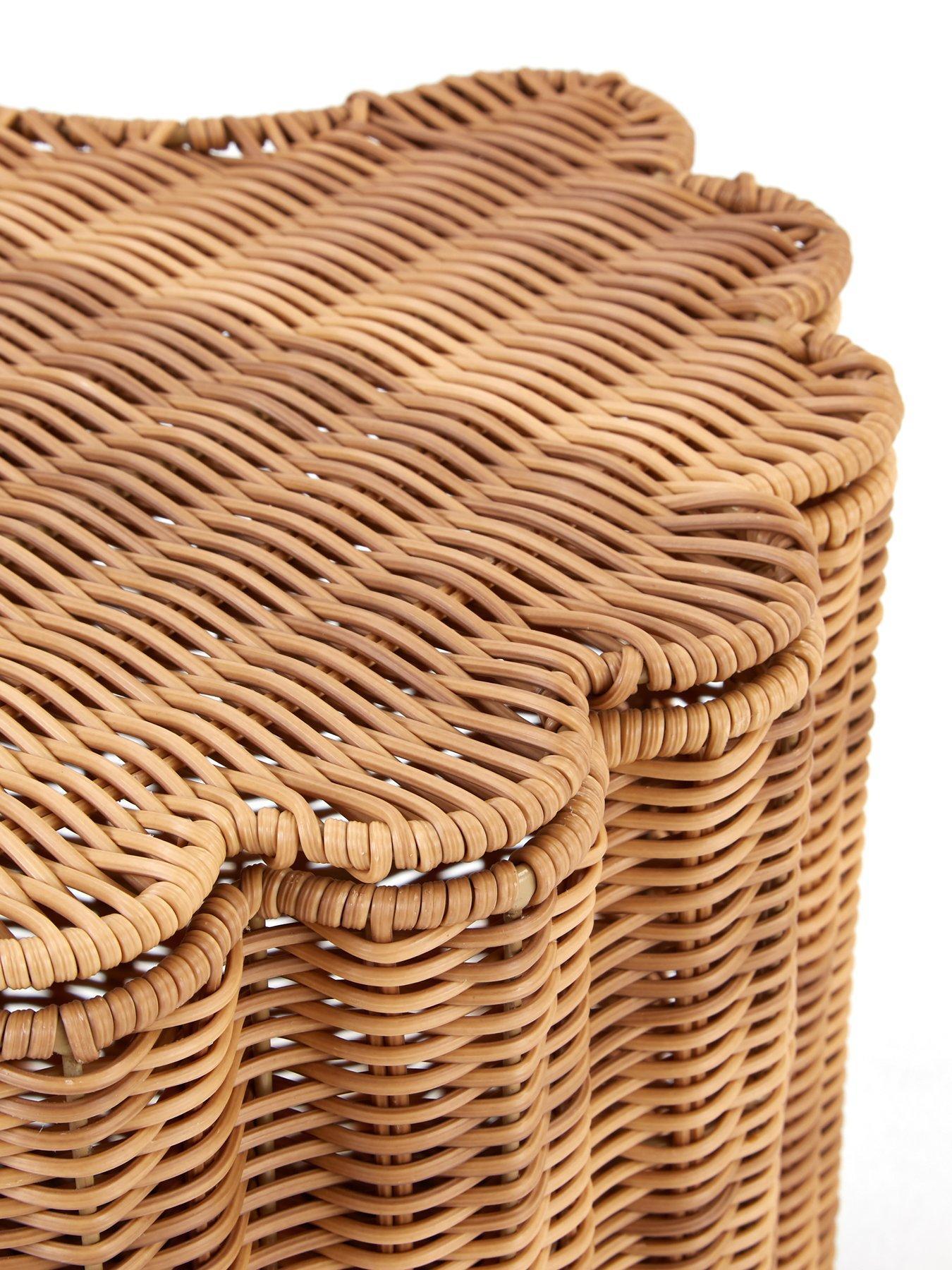  image of very-home-scalloped-basket-with-lid