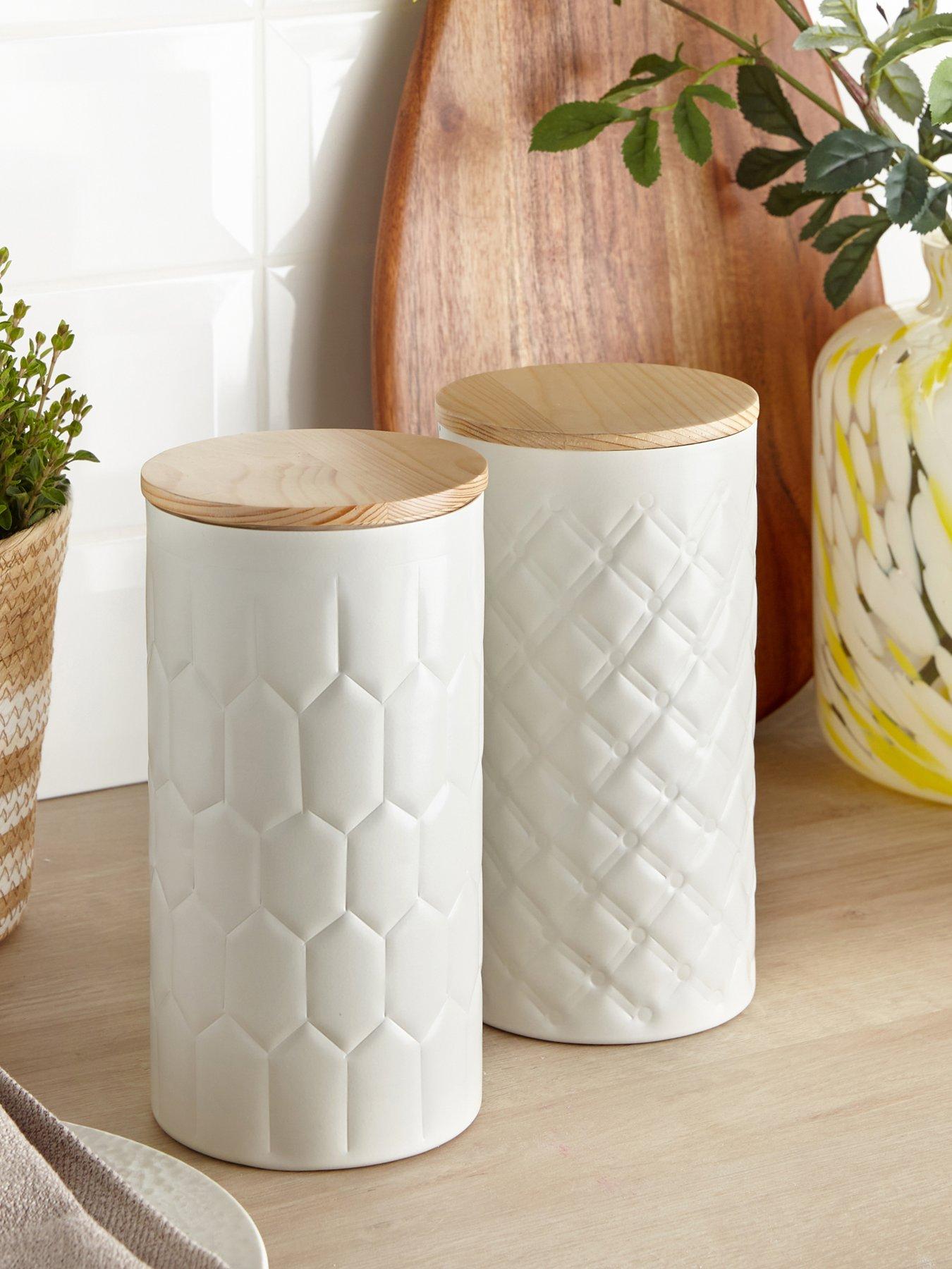 Very Home Set Of 2 Geometrical Canister