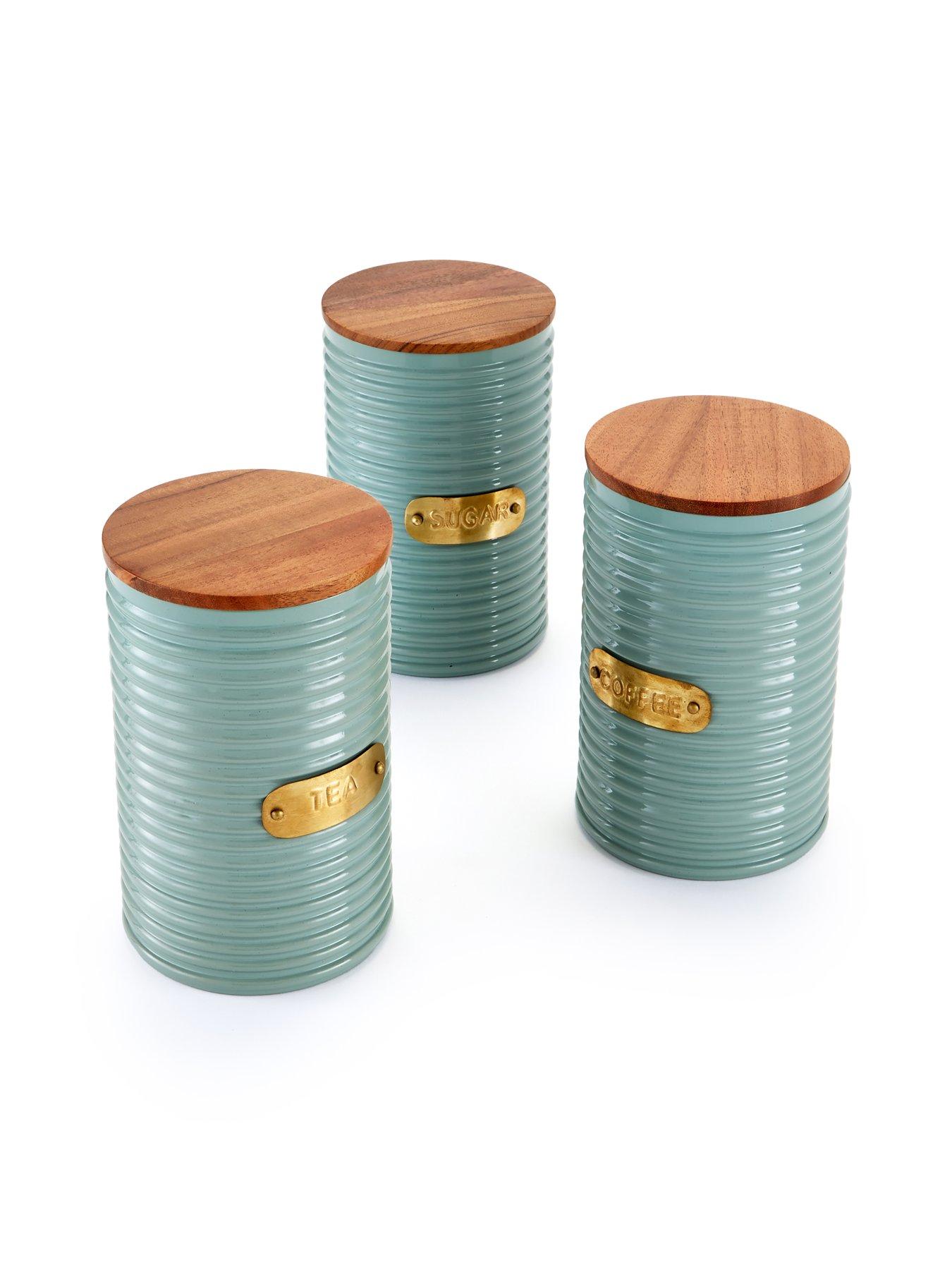 image of very-home-set-of-3-ribbed-teacoffeesugar-green-canister-vineyard-green-18-0117-tpg