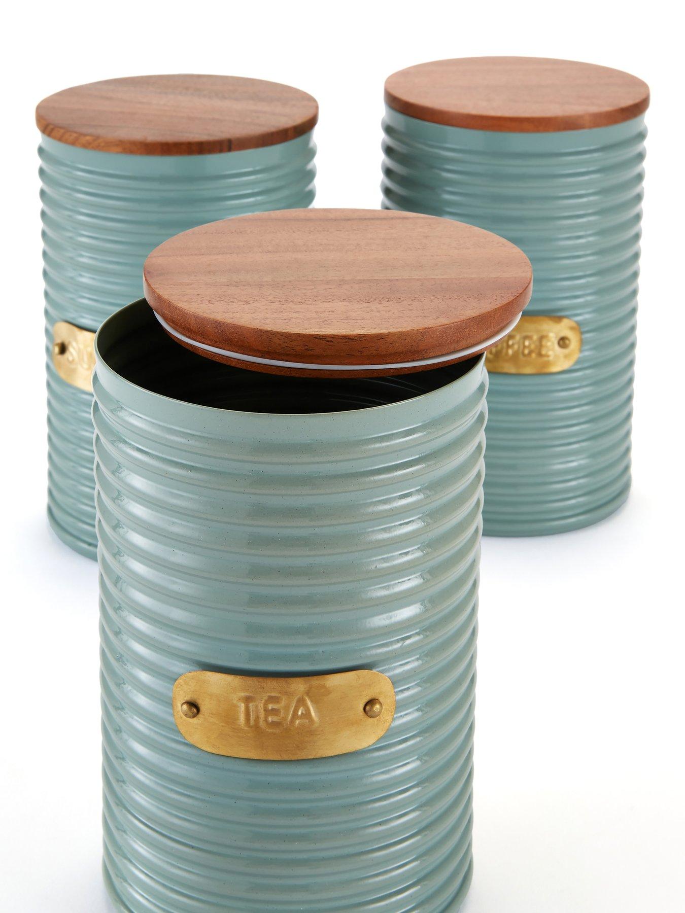  image of very-home-set-of-3-ribbed-teacoffeesugar-green-canister-vineyard-green-18-0117-tpg
