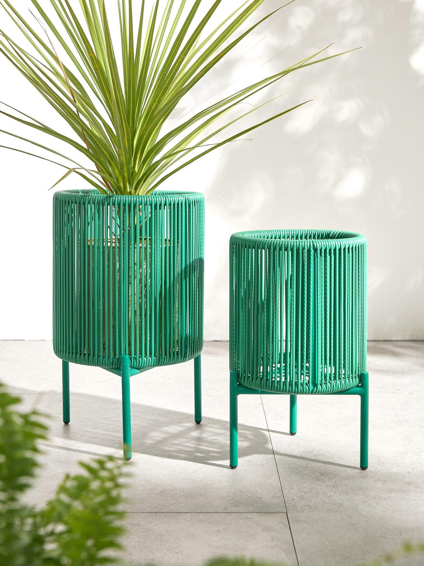 Image 1 of 5 of Very Home Hawaii Set 2 Planter Covers (Green)