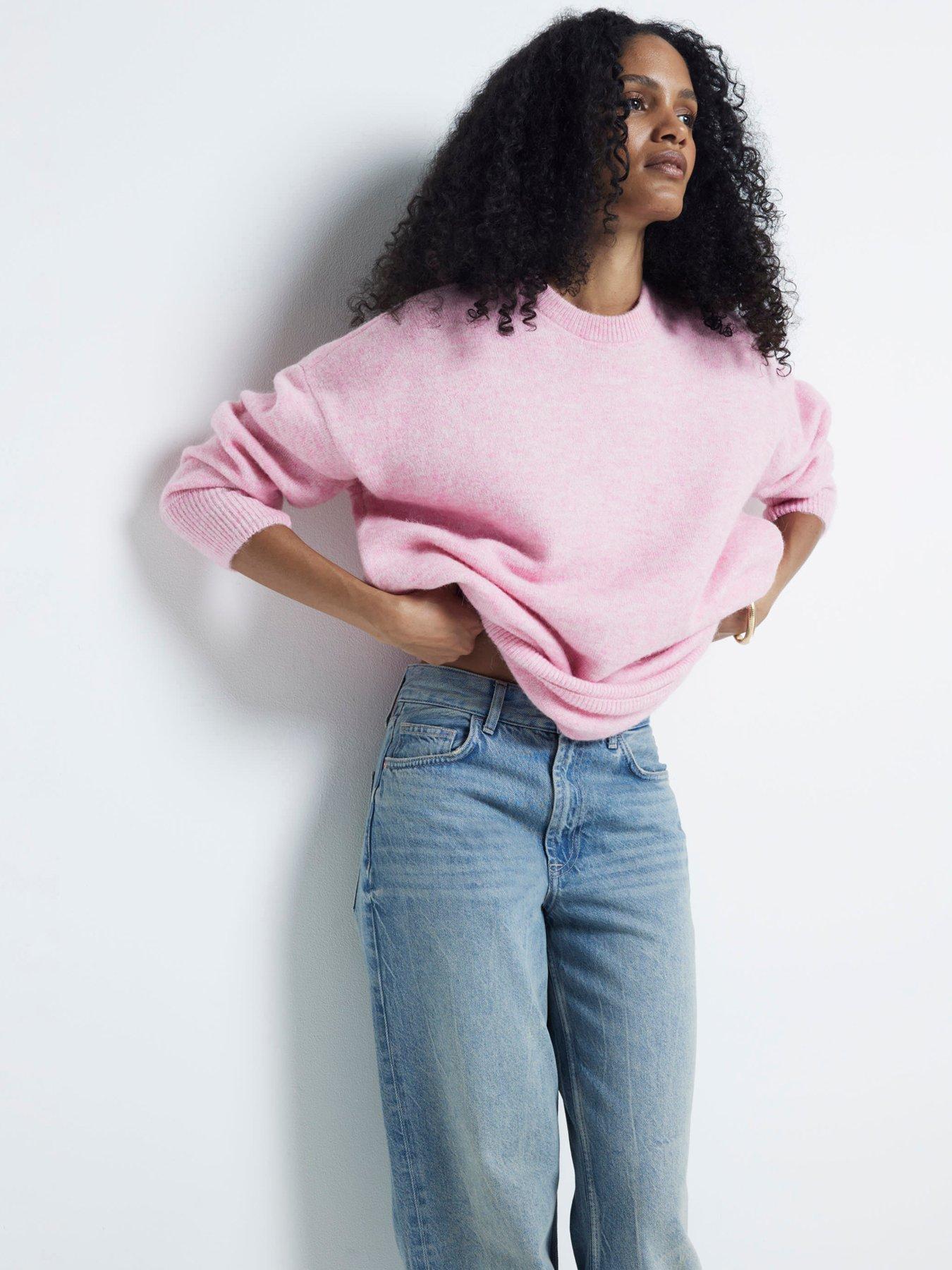 undefined Oversized Jumper - Bright Pink