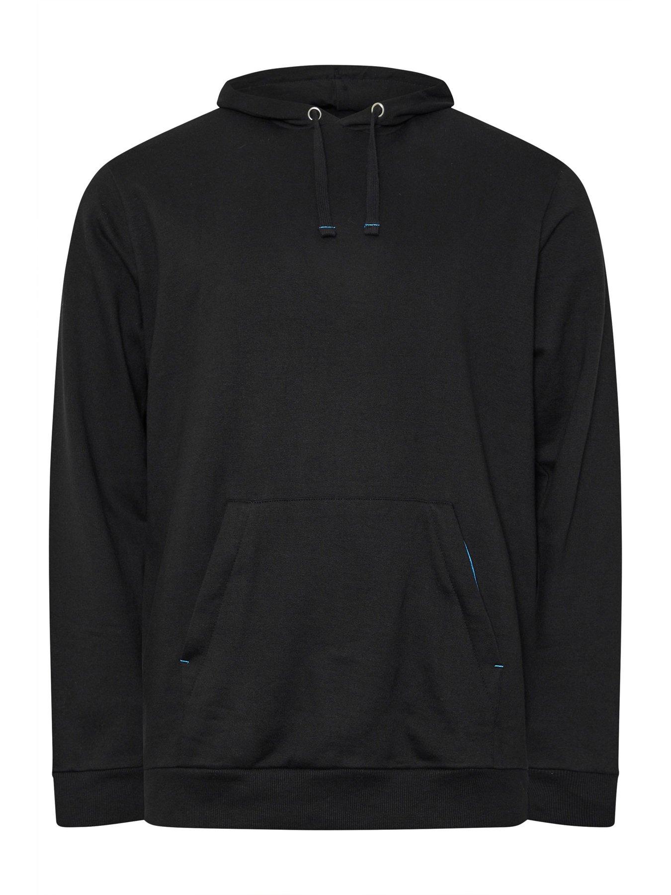  image of badrhino-big-amp-tall-plain-workwear-hoodie-black