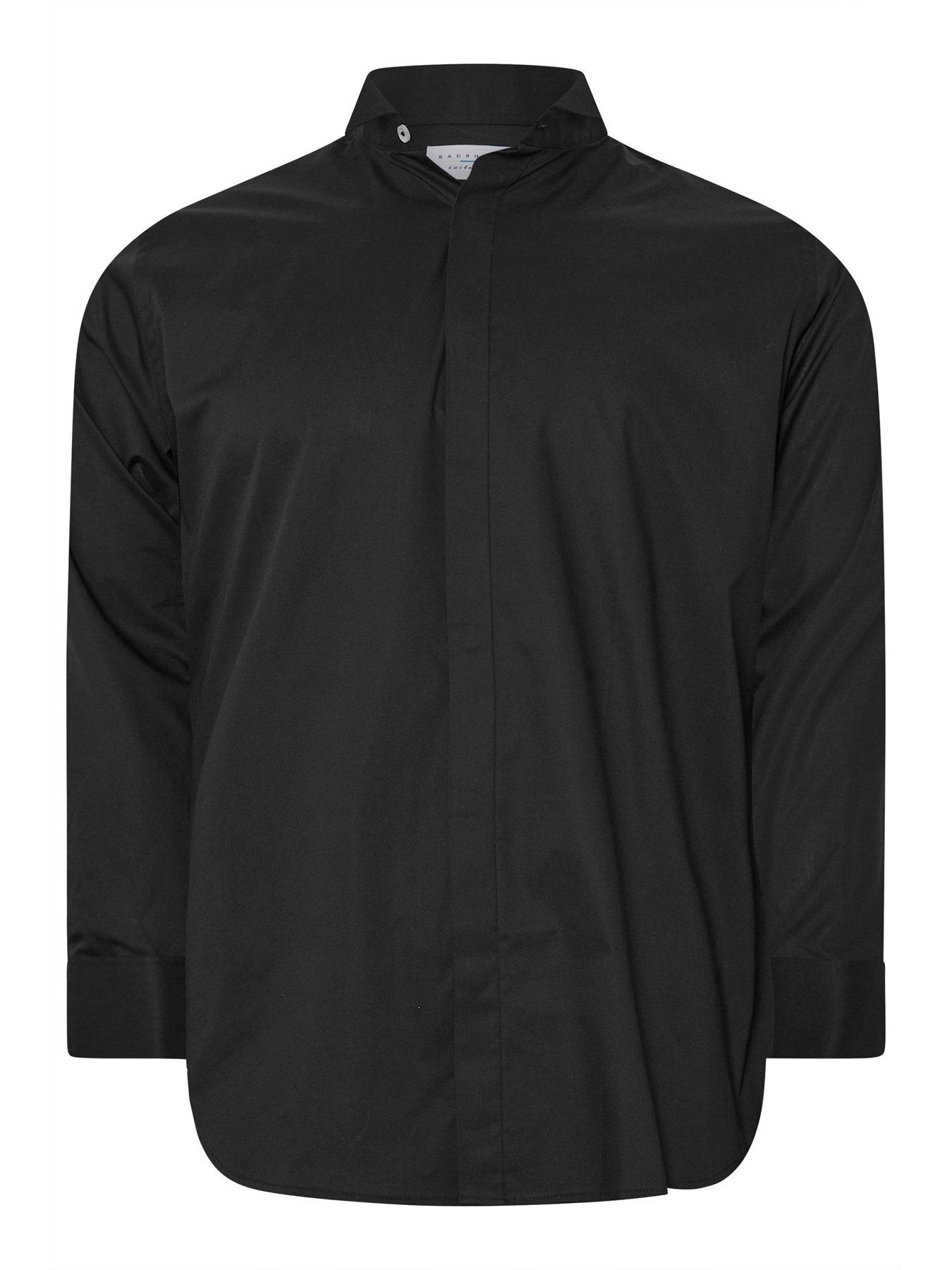 undefined Wing Collar Dinner Shirt - Black