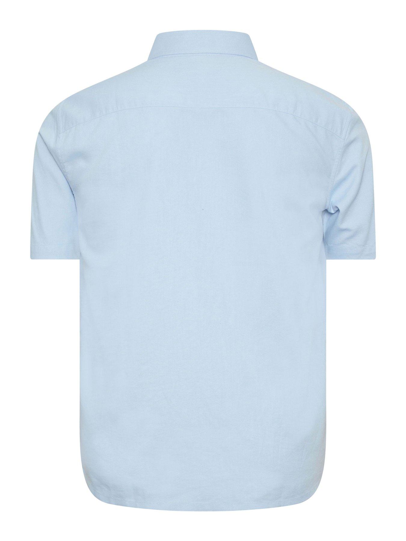  image of badrhino-oxford-short-sleeve-shirt-blue