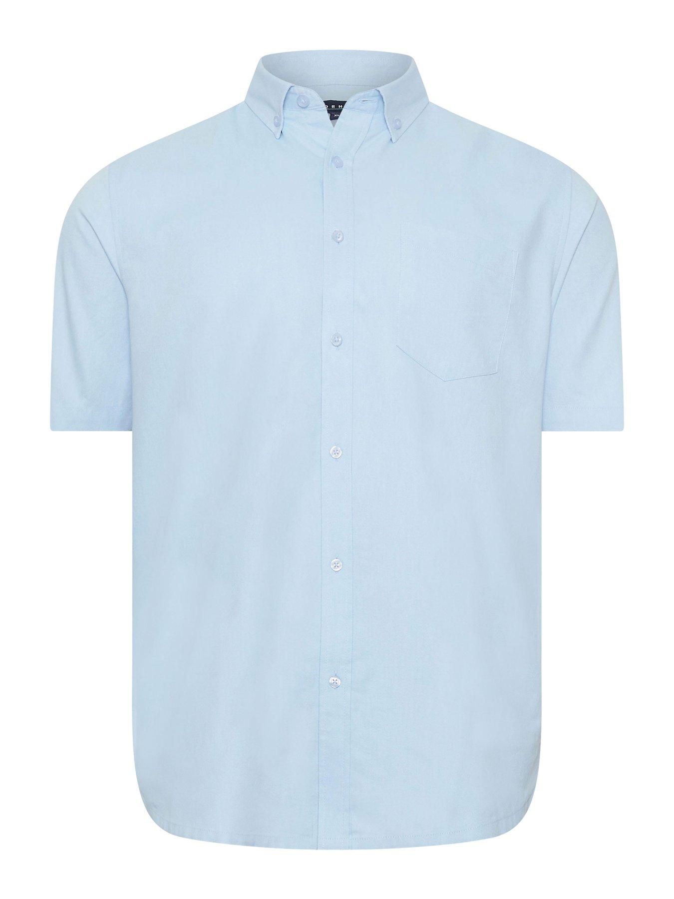  image of badrhino-oxford-short-sleeve-shirt-blue