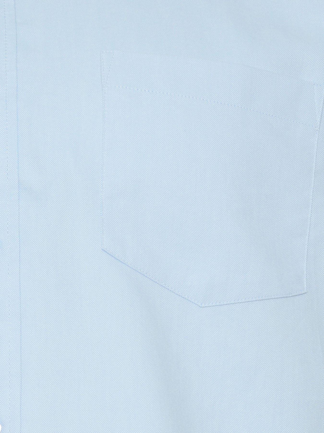  image of badrhino-oxford-short-sleeve-shirt-blue