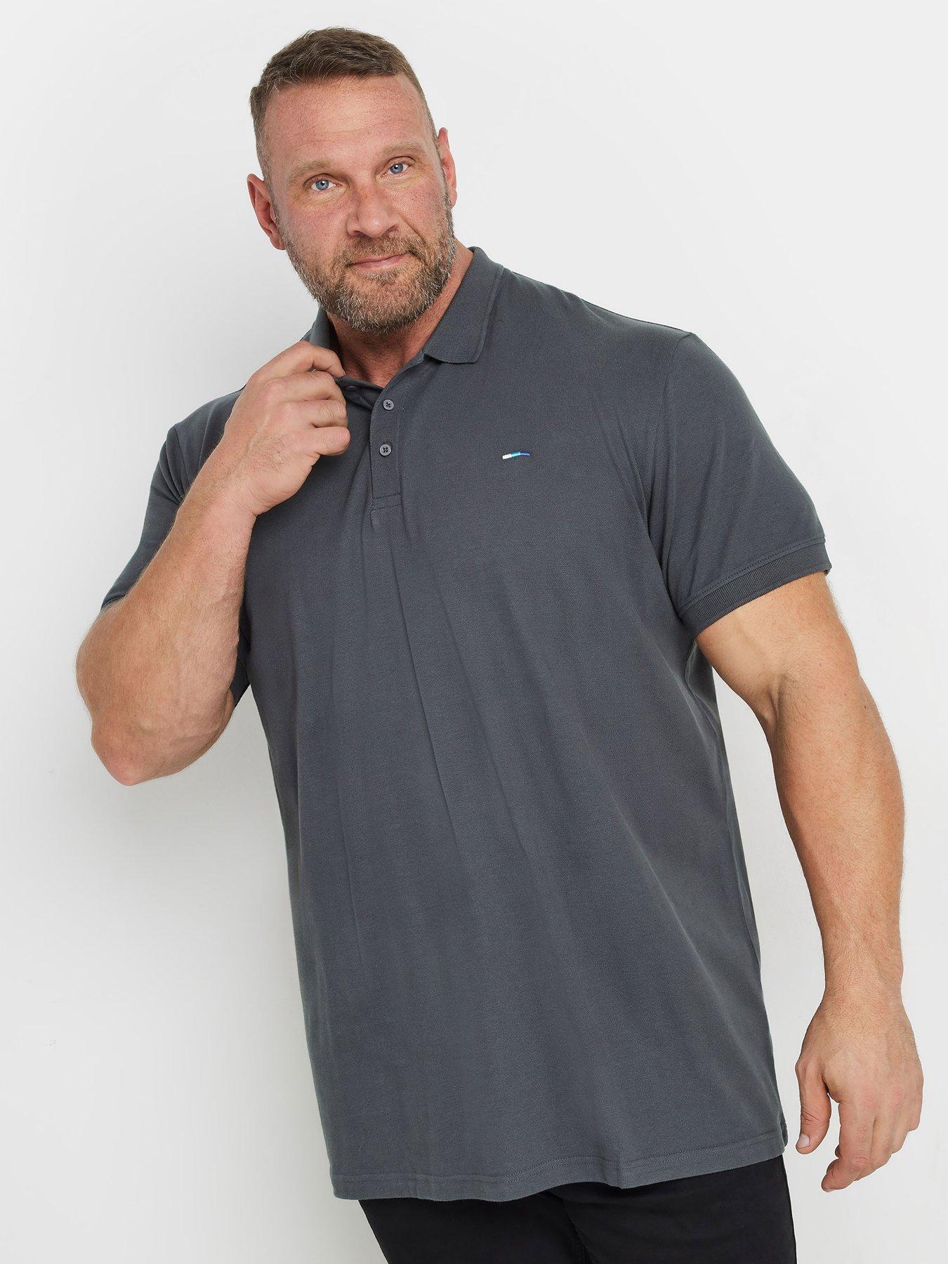 badrhino-big-amp-tall-short-sleeve-plain-polo-shirt-grey