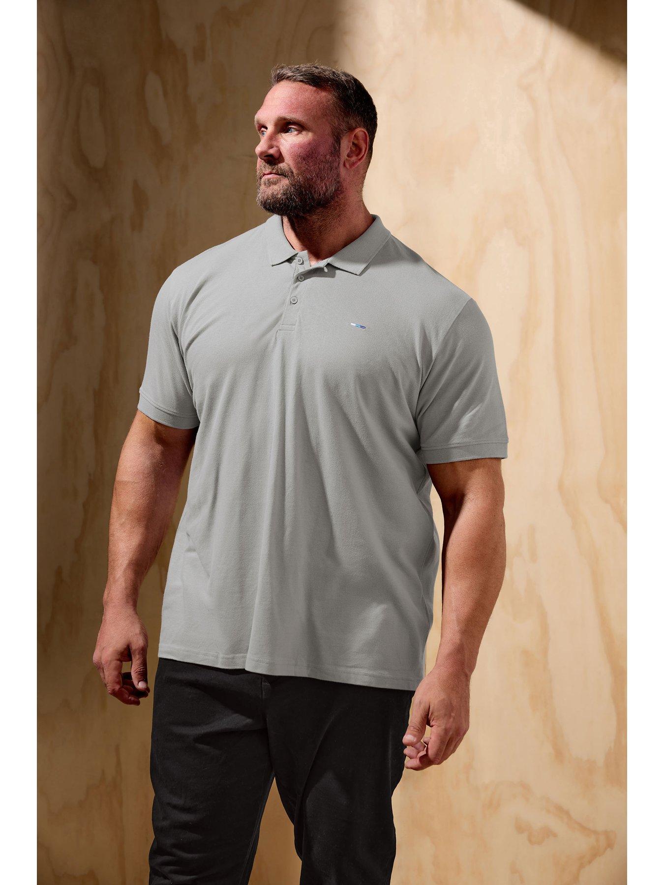 BadRhino Big  &  Tall Fine Stripe Polo Shirt - Blue