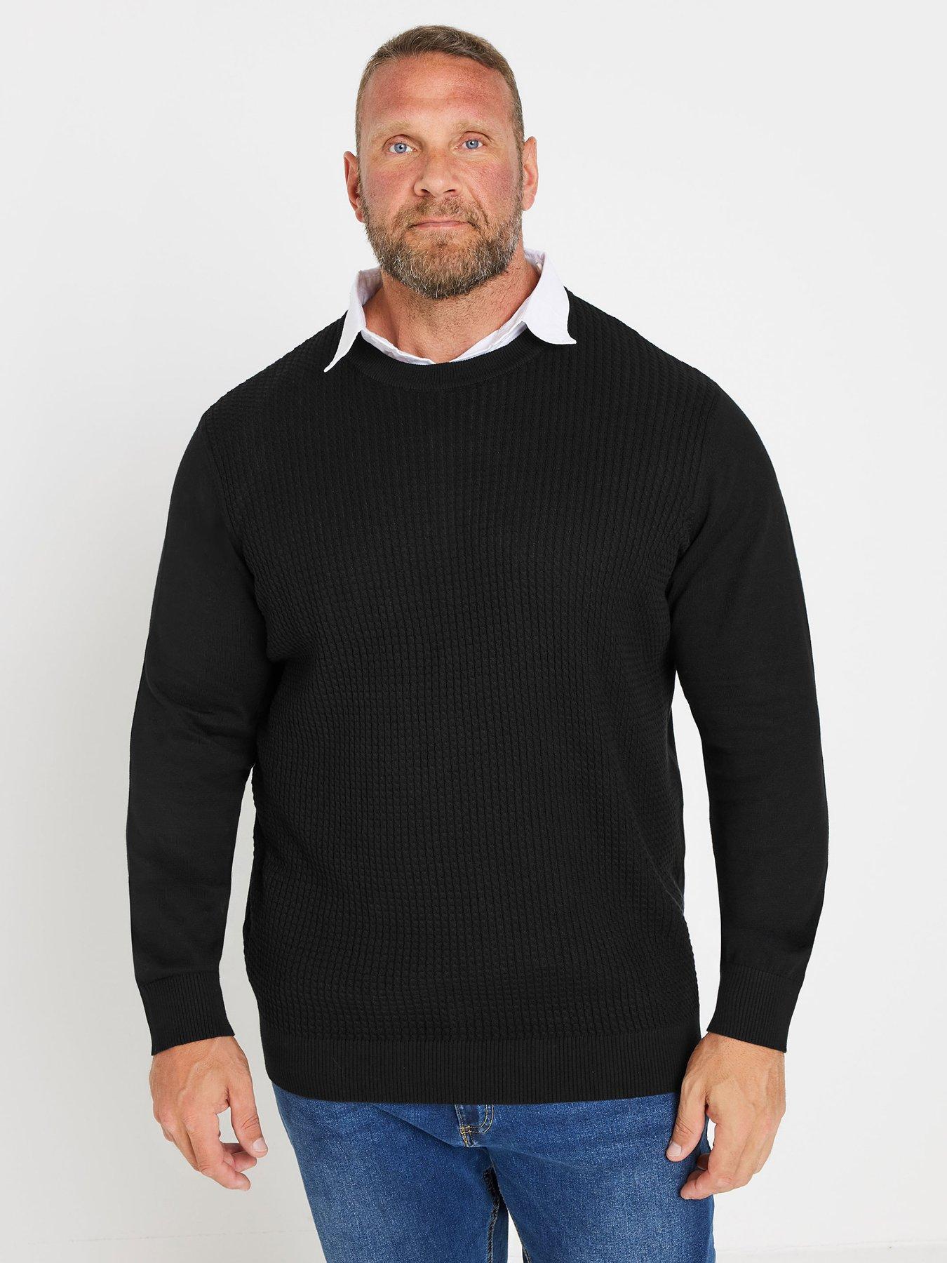 undefined Cable Knit Mock Shirt Knitted Jumper - Black