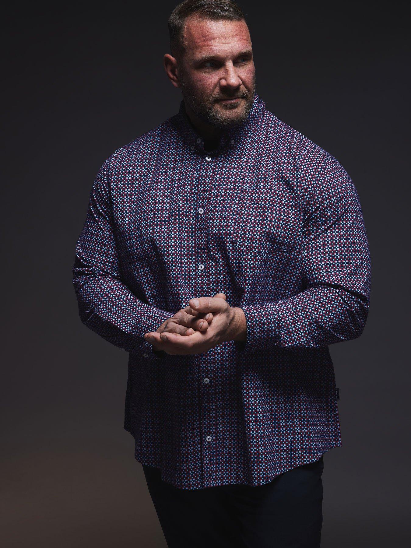 undefined Big  &  Tall Geo Print Party Shirt - Blue