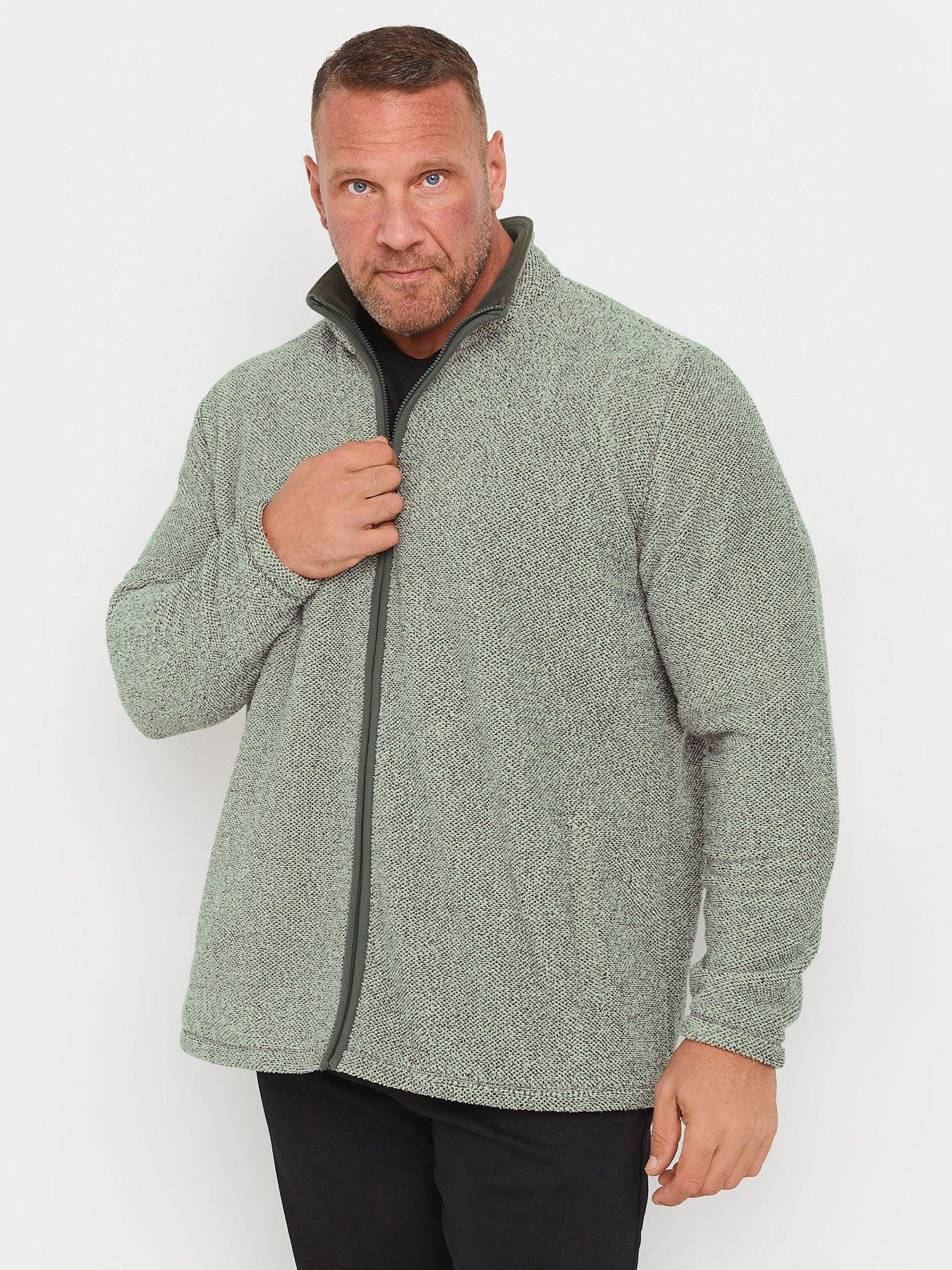  image of badrhino-textured-fleece-jacket-grey