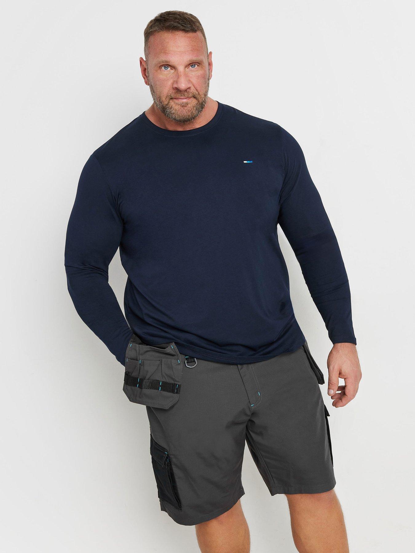  image of badrhino-big-amp-tall-workwear-cargo-shorts-grey