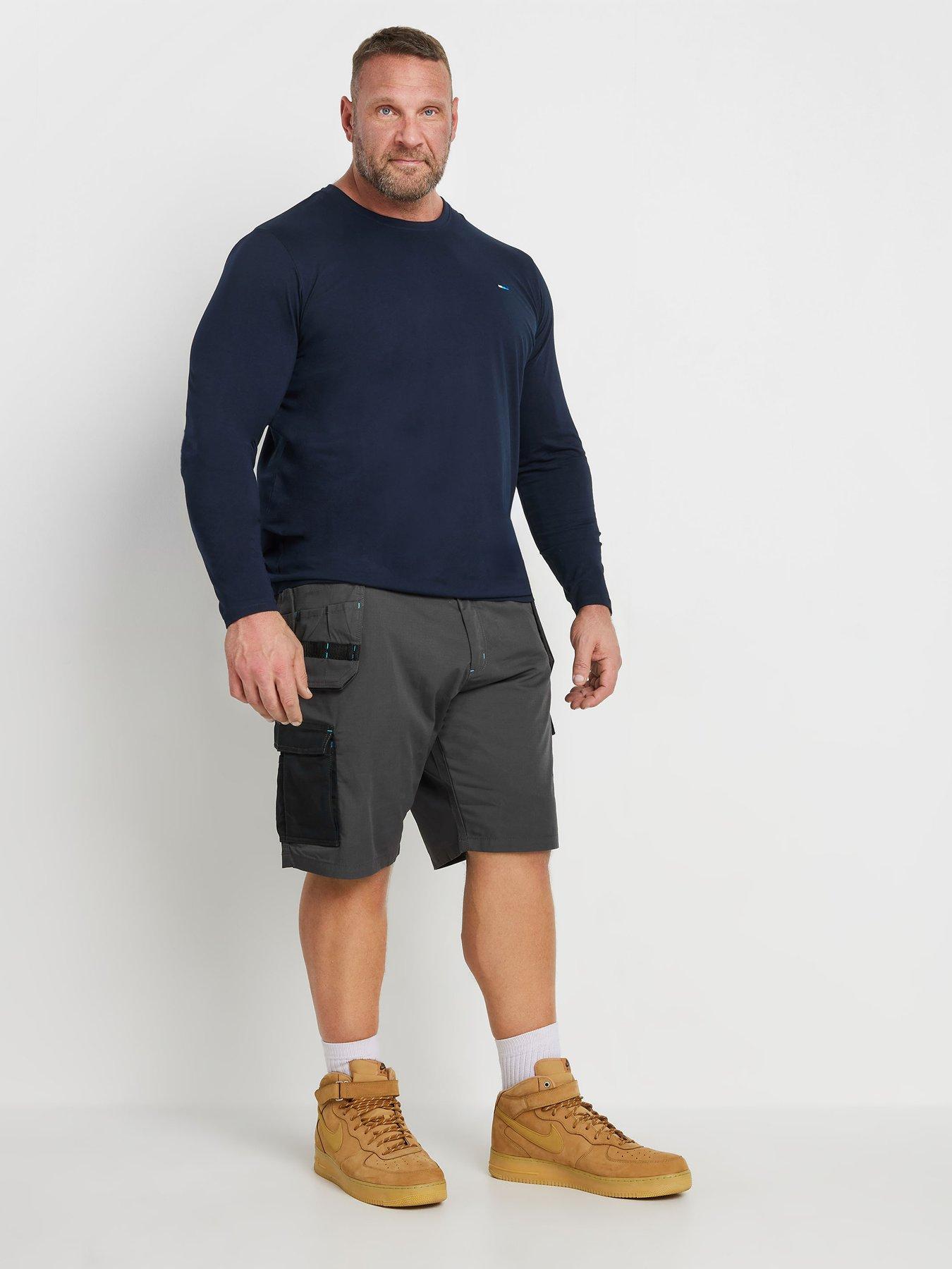  image of badrhino-big-amp-tall-workwear-cargo-shorts-grey
