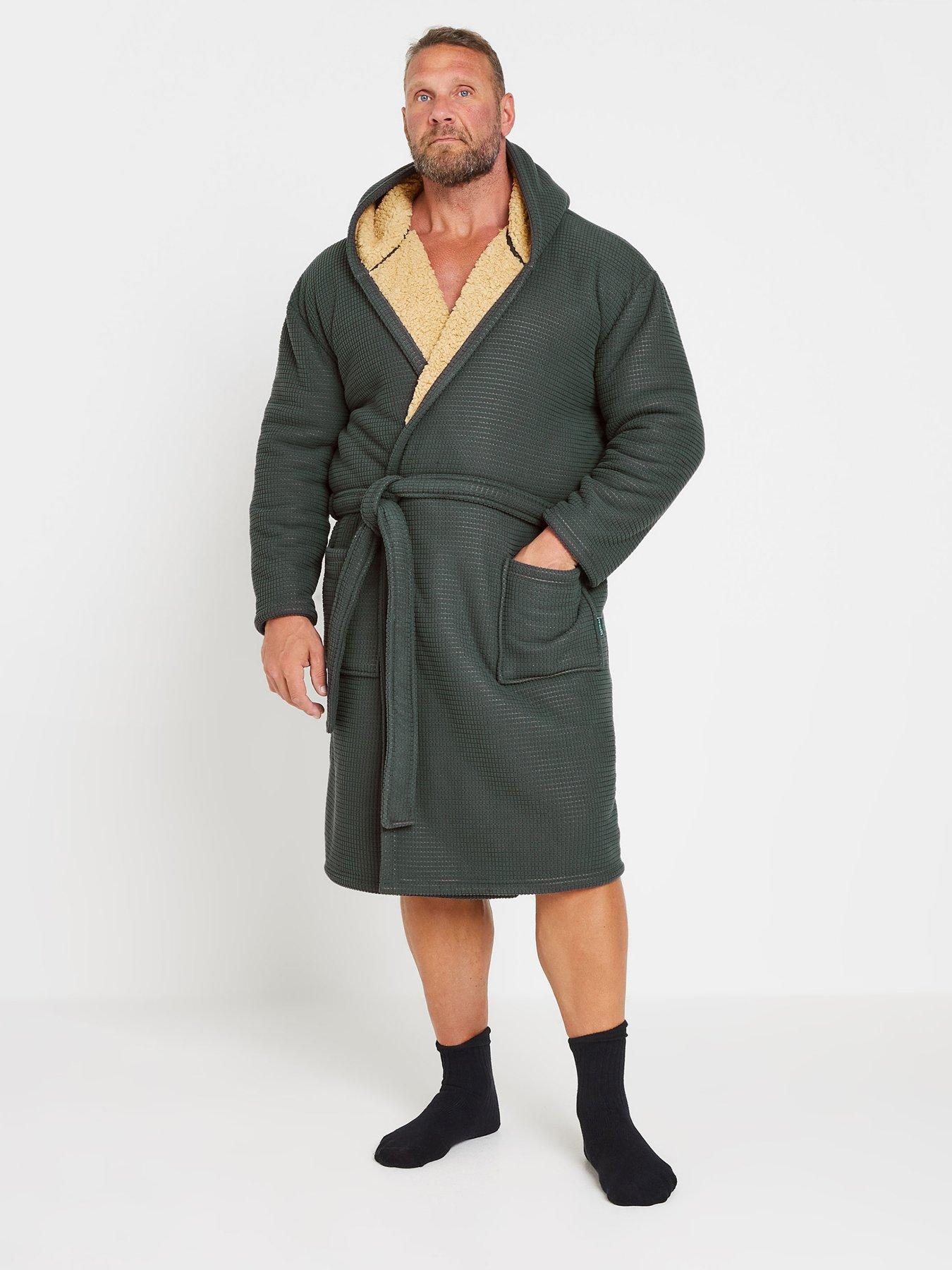 undefined Waffle Borg Dressing Gown - Grey