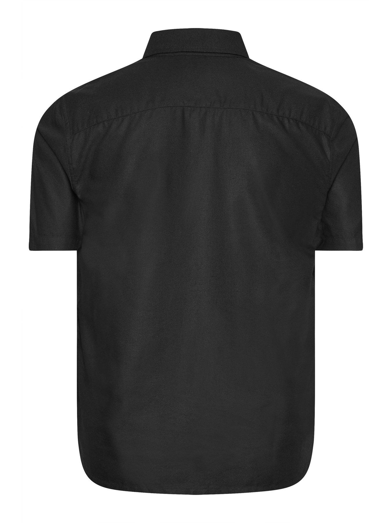  image of badrhino-oxford-short-sleeve-shirt-black