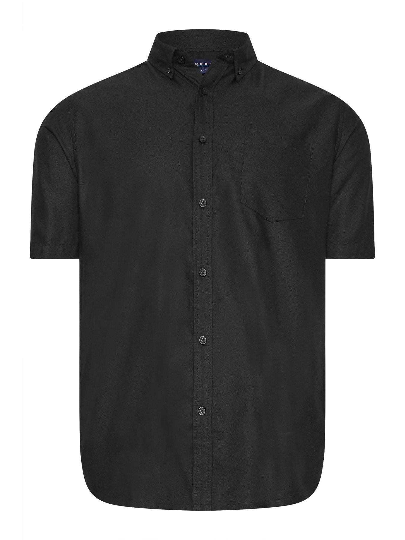  image of badrhino-oxford-short-sleeve-shirt-black