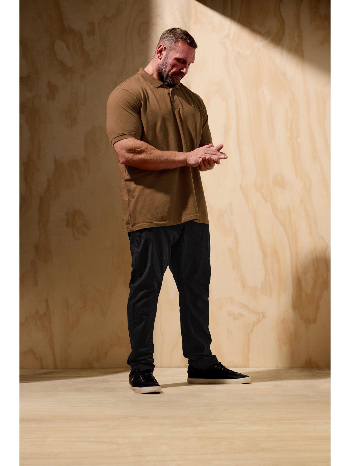 undefined Big  &  Tall Plain Polo Shirt - Brown