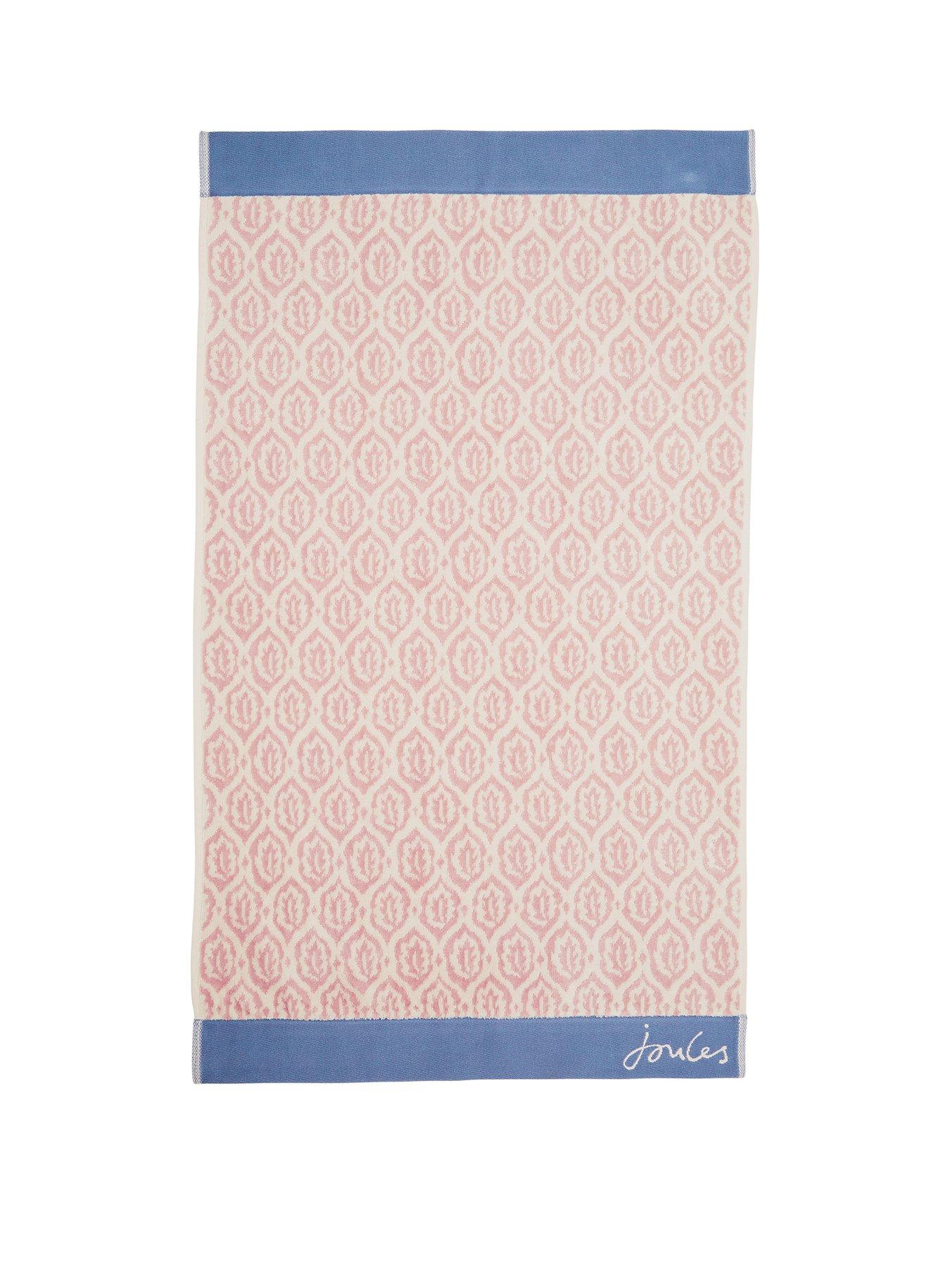  image of joules-leaf-trellis-100-cotton-towels-bath-pink