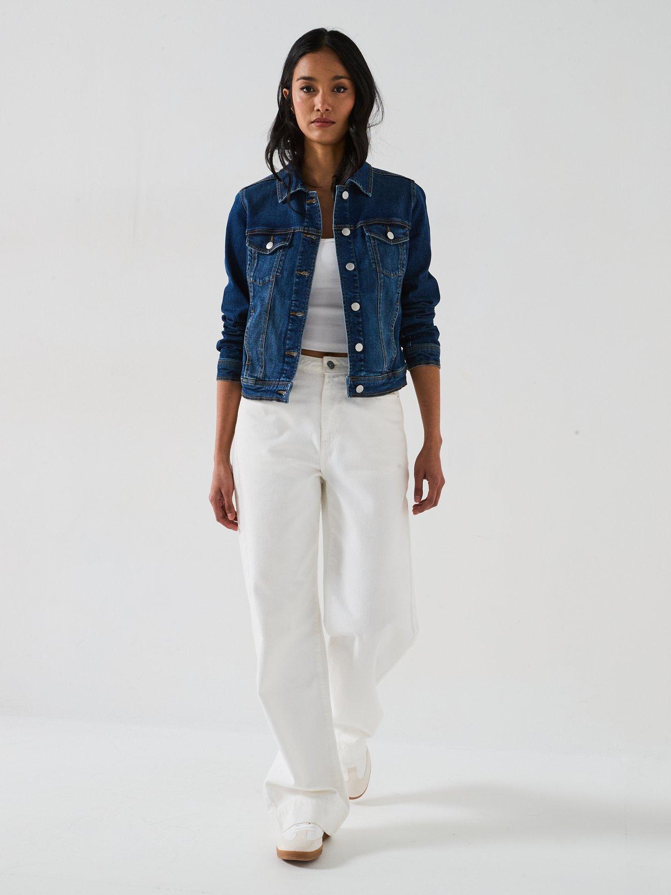  image of v-by-very-denim-western-jacket-dark-wash