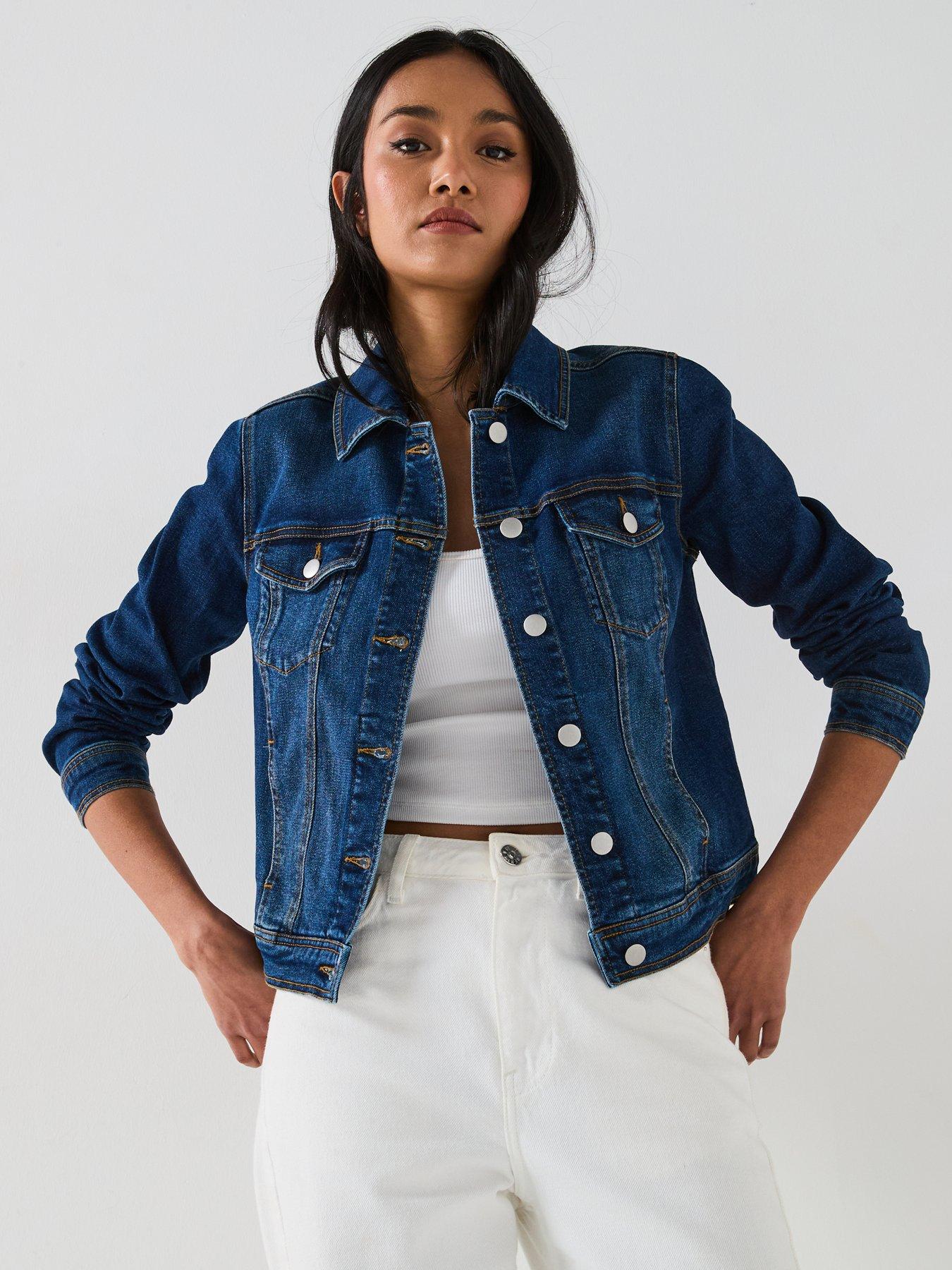  image of v-by-very-denim-western-jacket-dark-wash