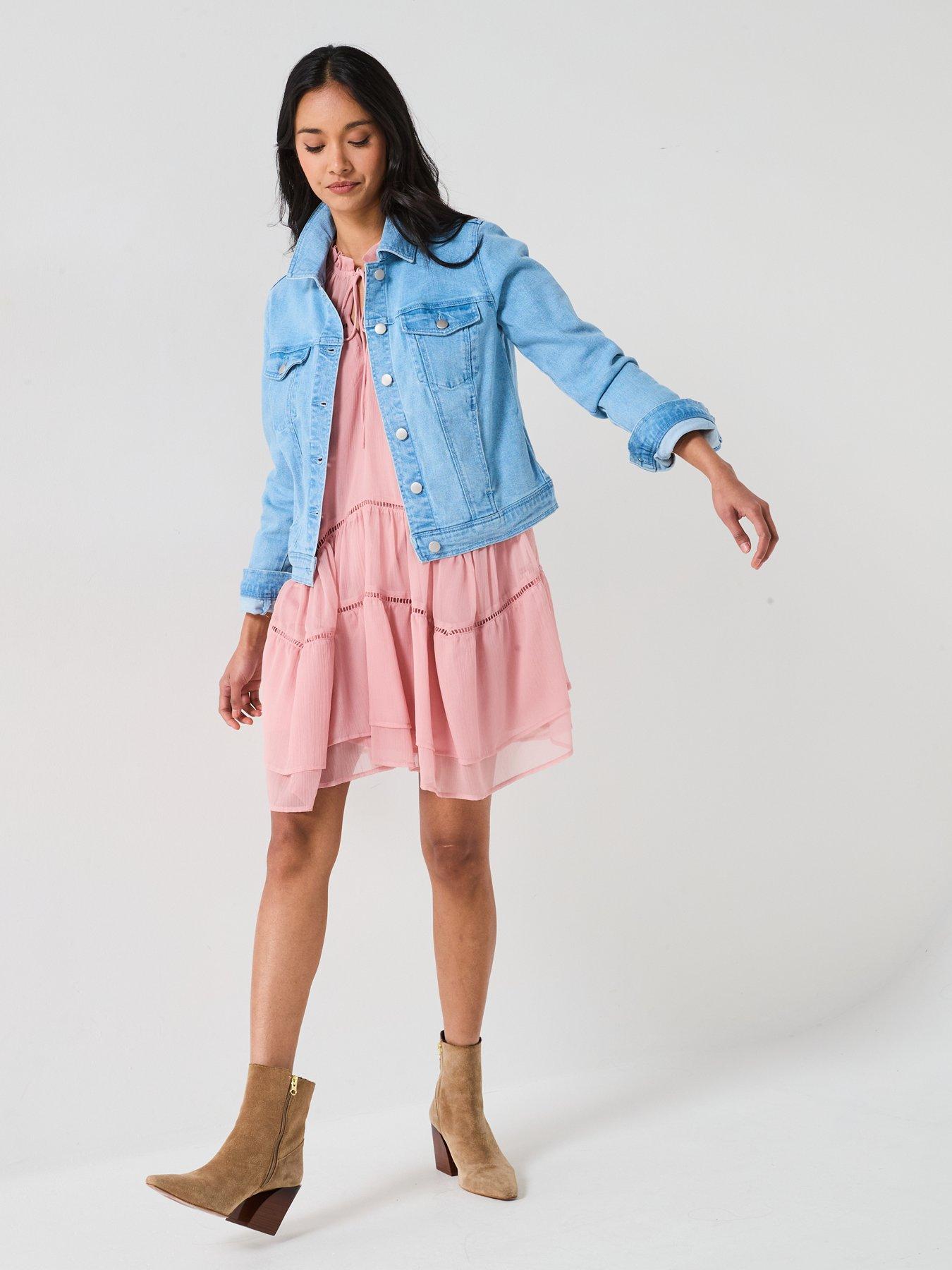  image of v-by-very-denim-western-jacket-bleach-wash