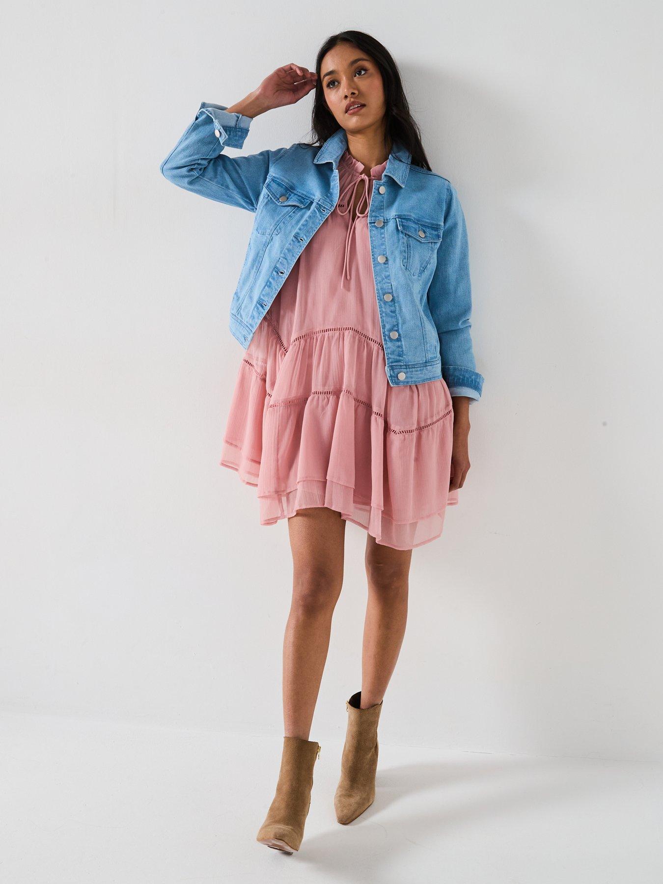  image of v-by-very-denim-western-jacket-bleach-wash