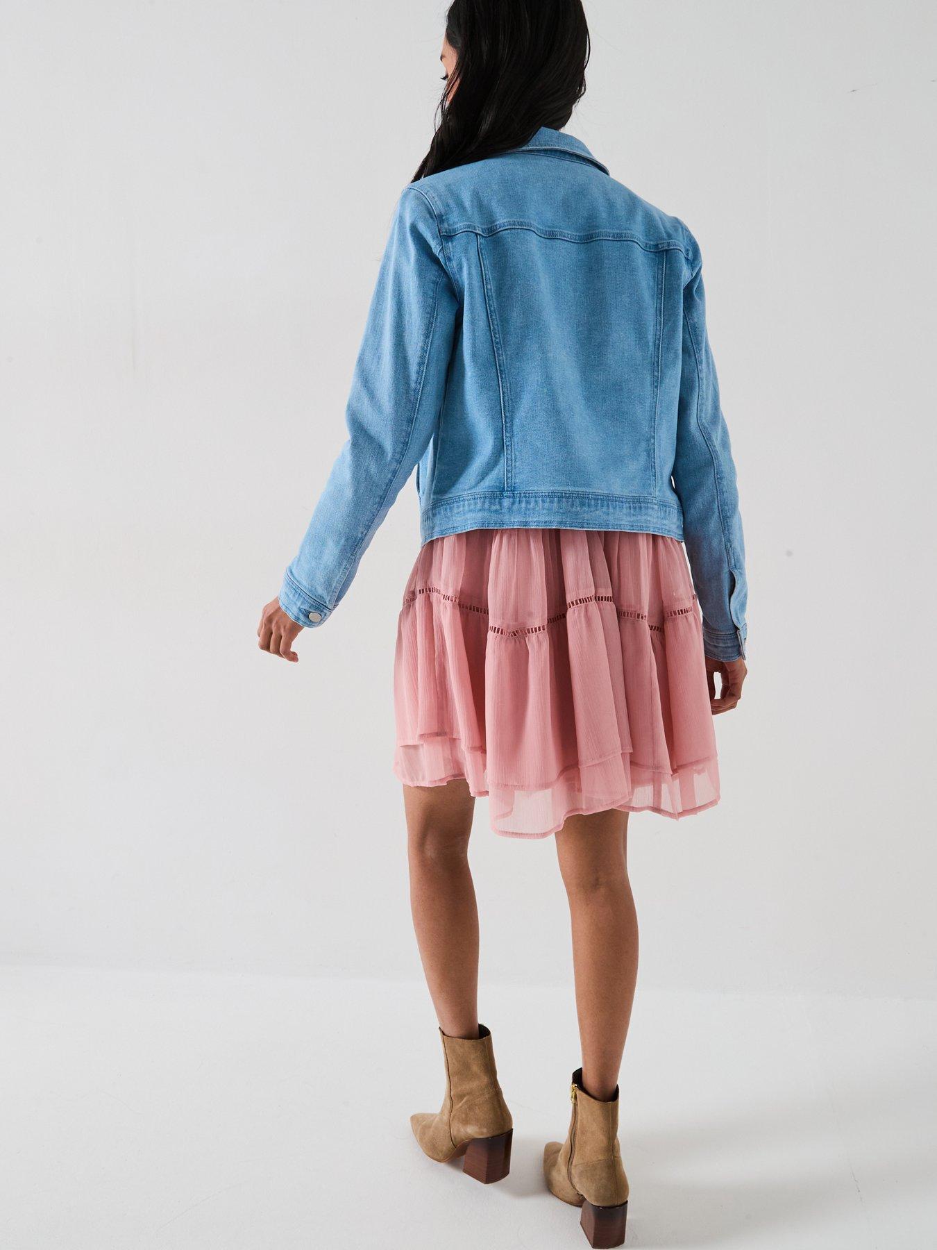  image of v-by-very-denim-western-jacket-bleach-wash
