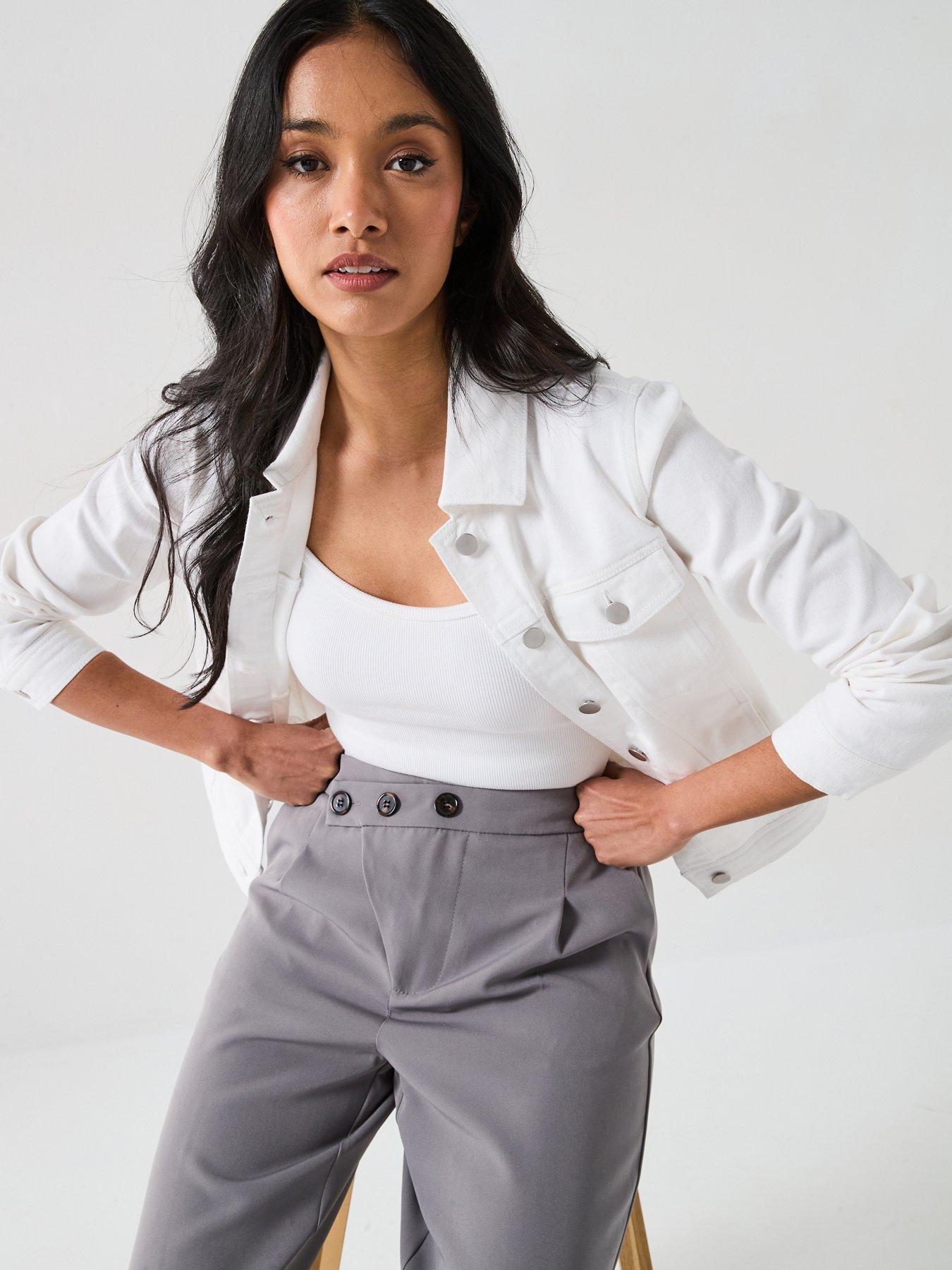  image of v-by-very-denim-western-jacket-white