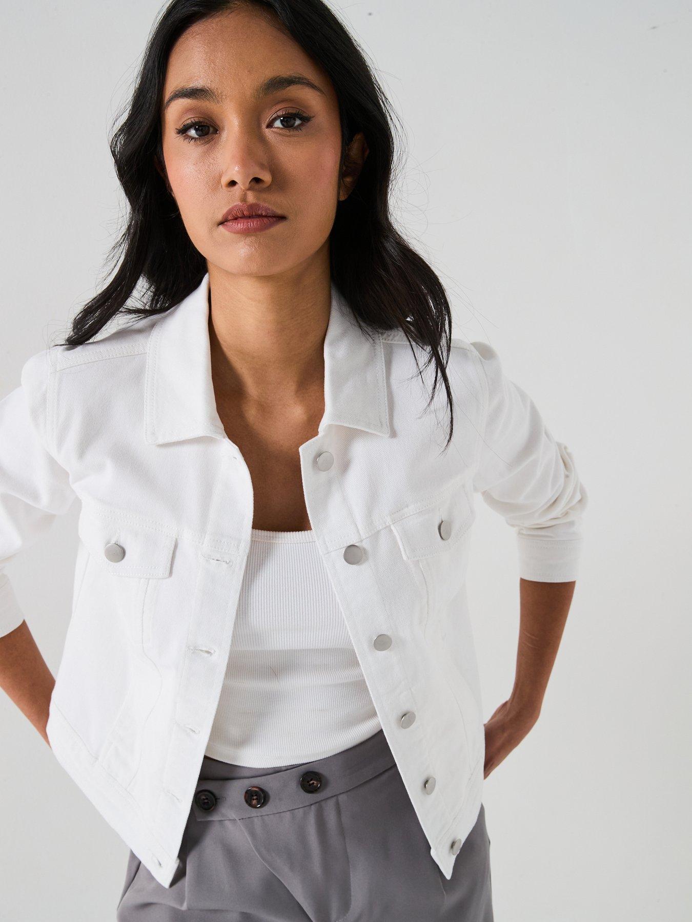  image of v-by-very-denim-western-jacket-white