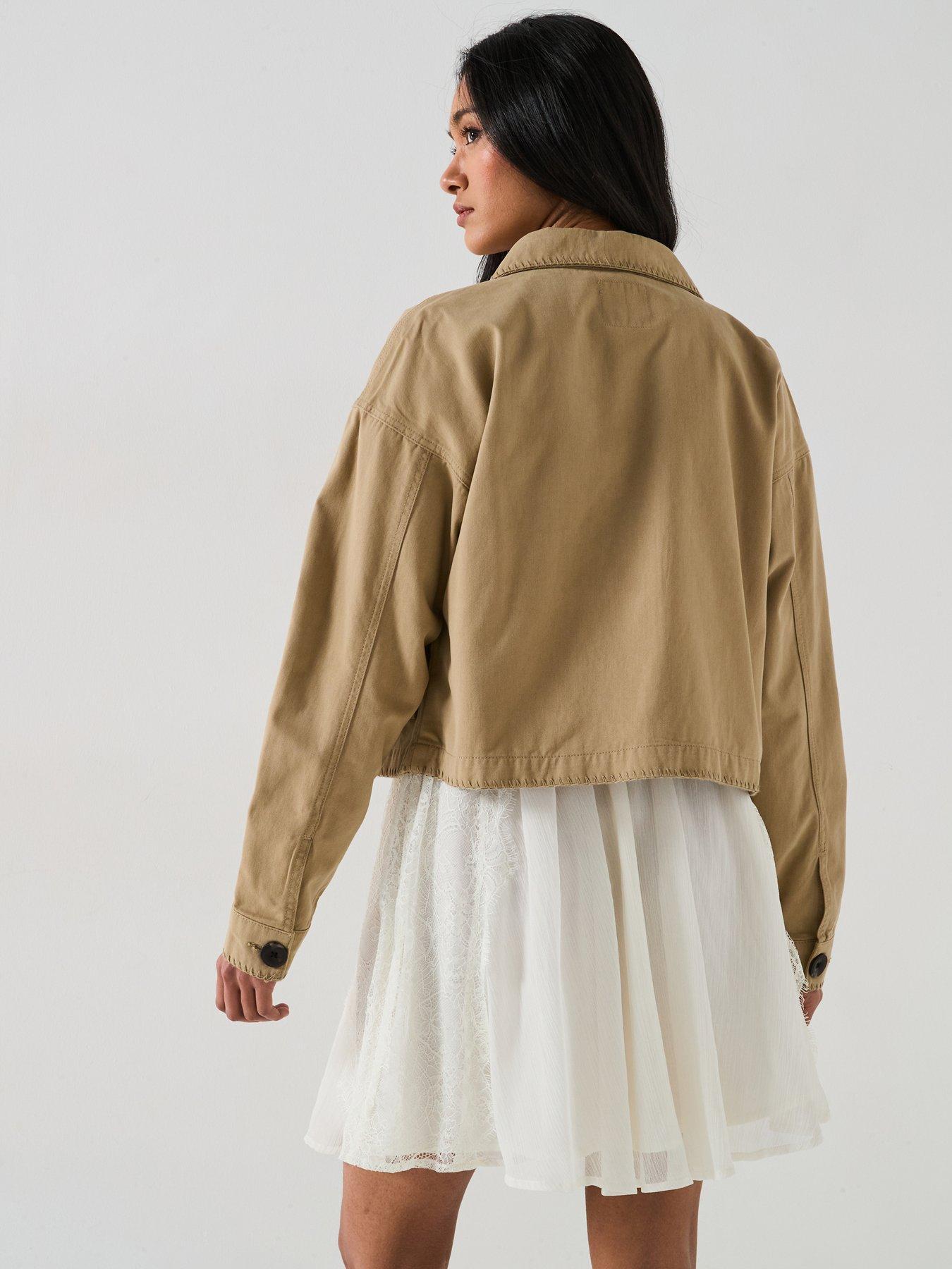  image of v-by-very-embroidered-edge-jacket-beige