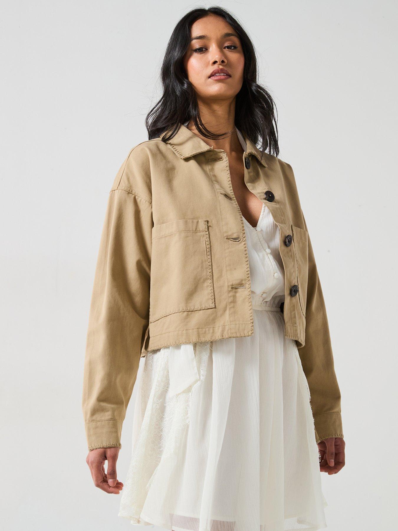  image of v-by-very-embroidered-edge-jacket-beige