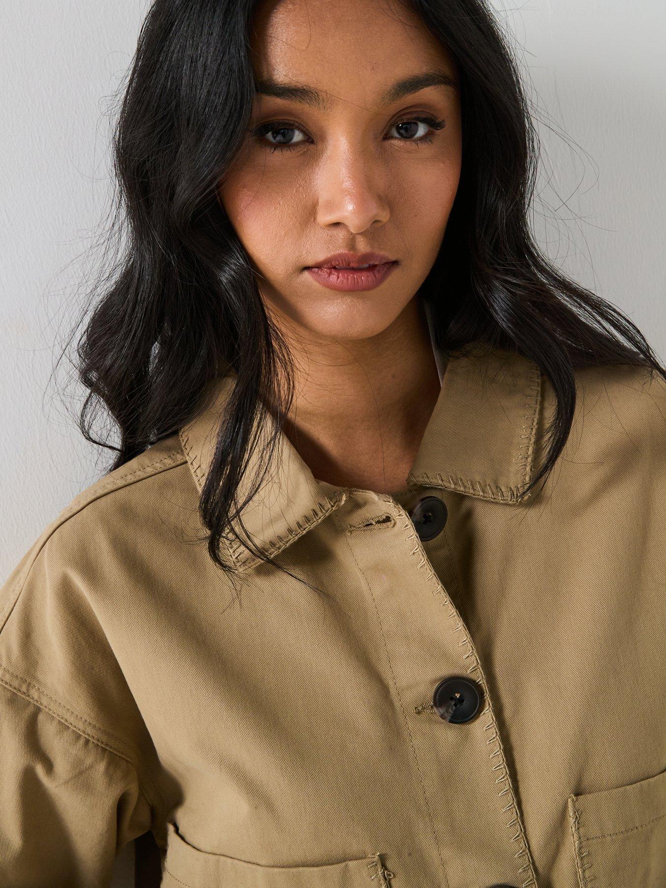 image of v-by-very-embroidered-edge-jacket-beige