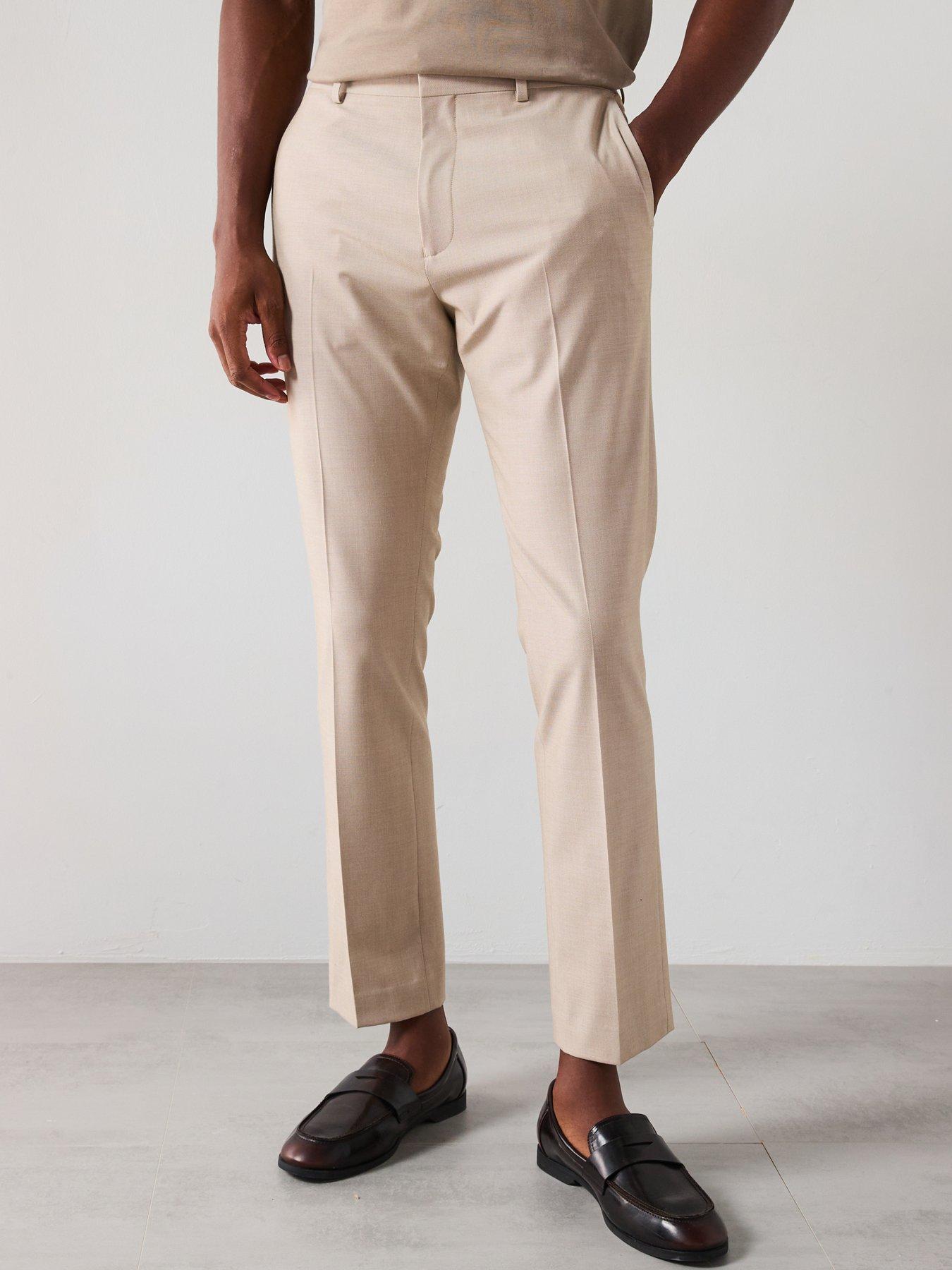  image of very-man-slim-fit-stretch-suit-trouser-stone