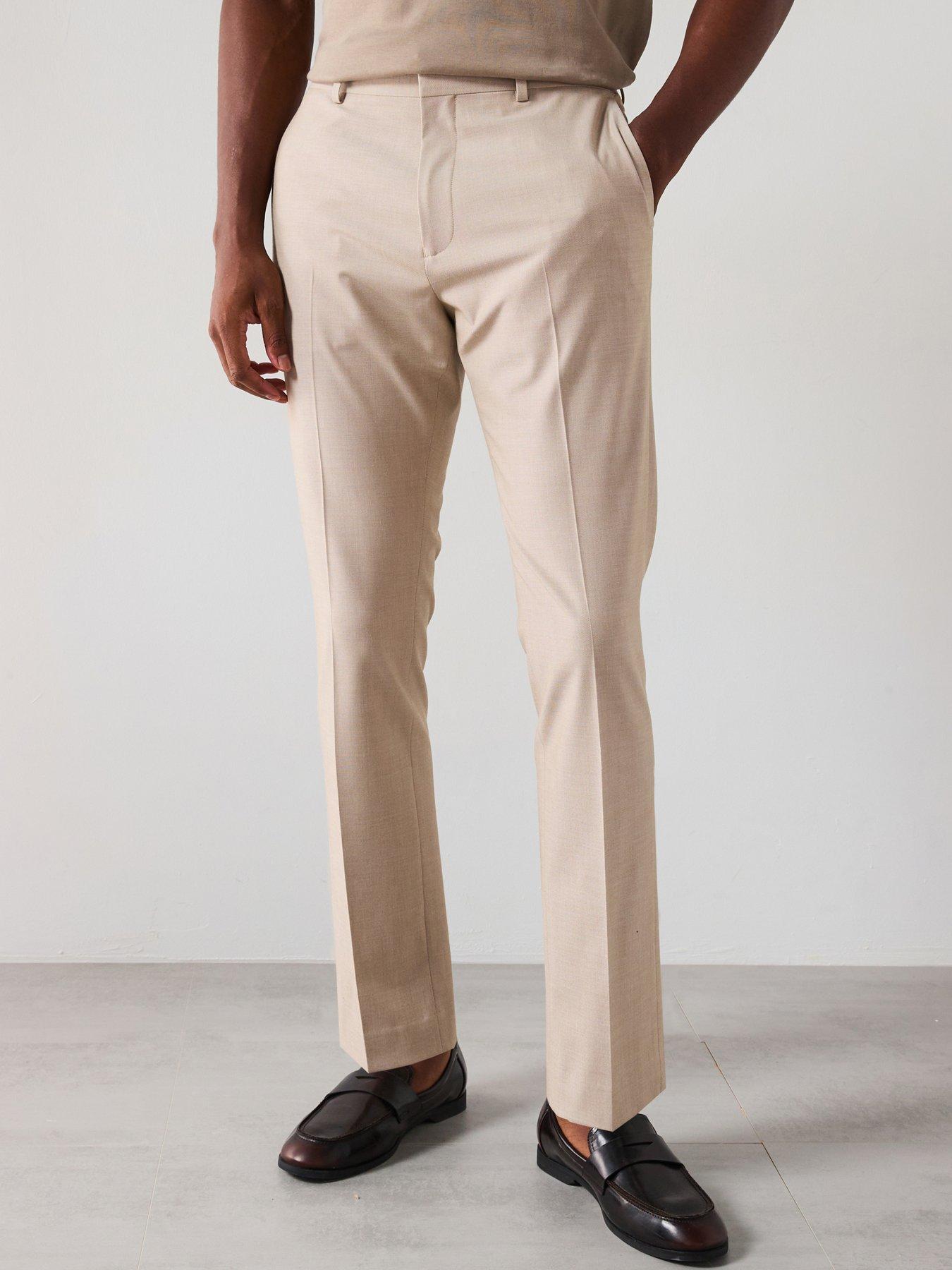 Image 1 of 6 of The Very Collection Slim Fit Stretch Suit Trousers - Stone
