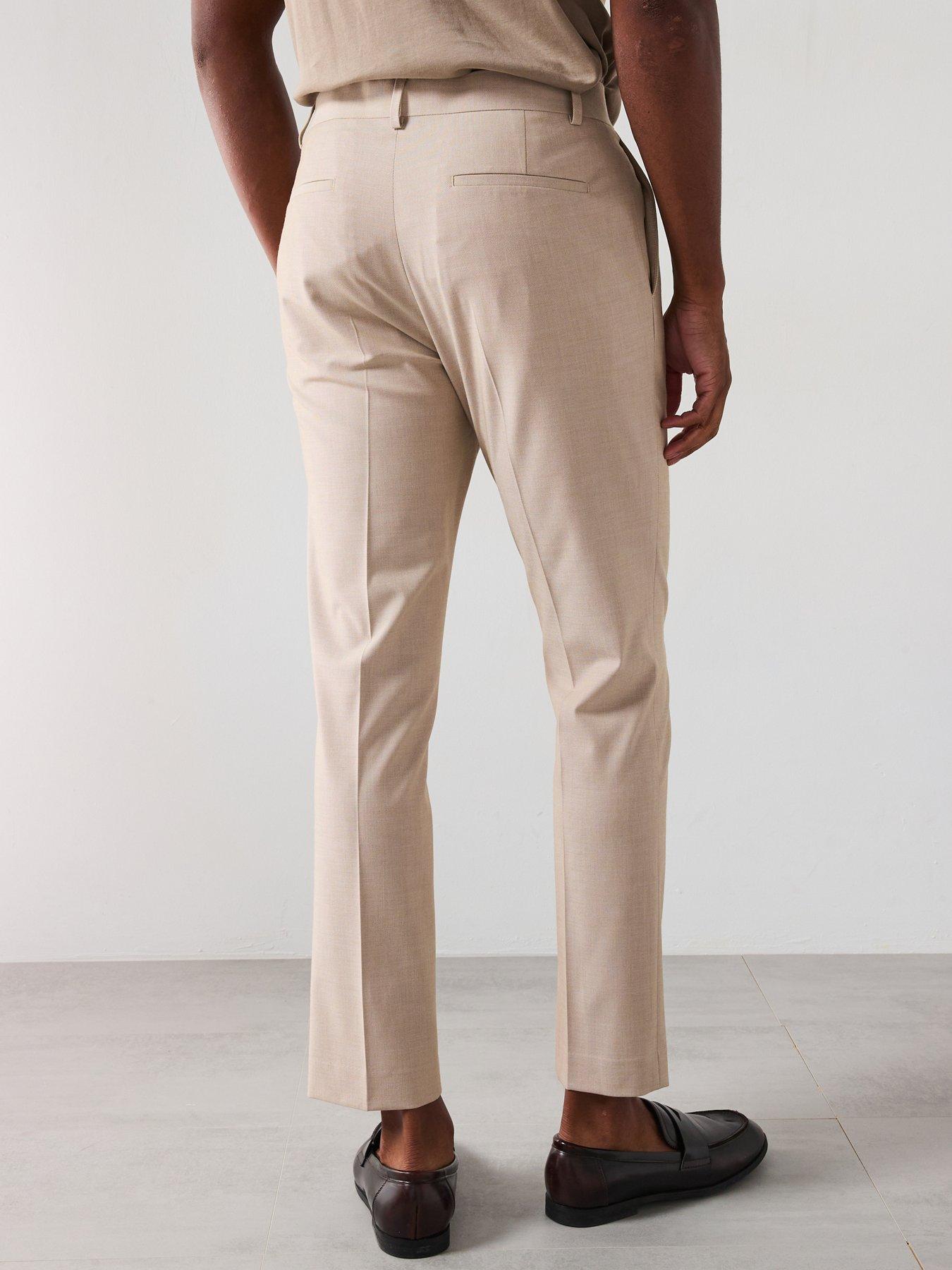  image of very-man-slim-fit-stretch-suit-trouser-stone